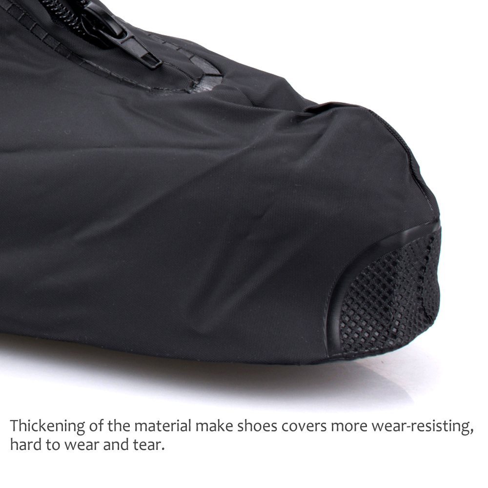 Reusable Rain Shoe Covers Bike Waterproof Zipper Overshoes Boots Gear Anti-Slip