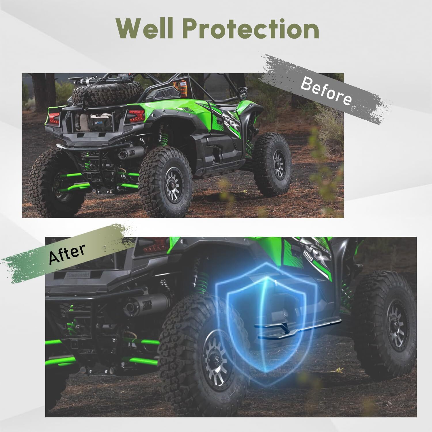 Rock Sliders Side Nerf Bars Tree Kickers for Kawasaki Teryx KRX 1000 #99994-1314