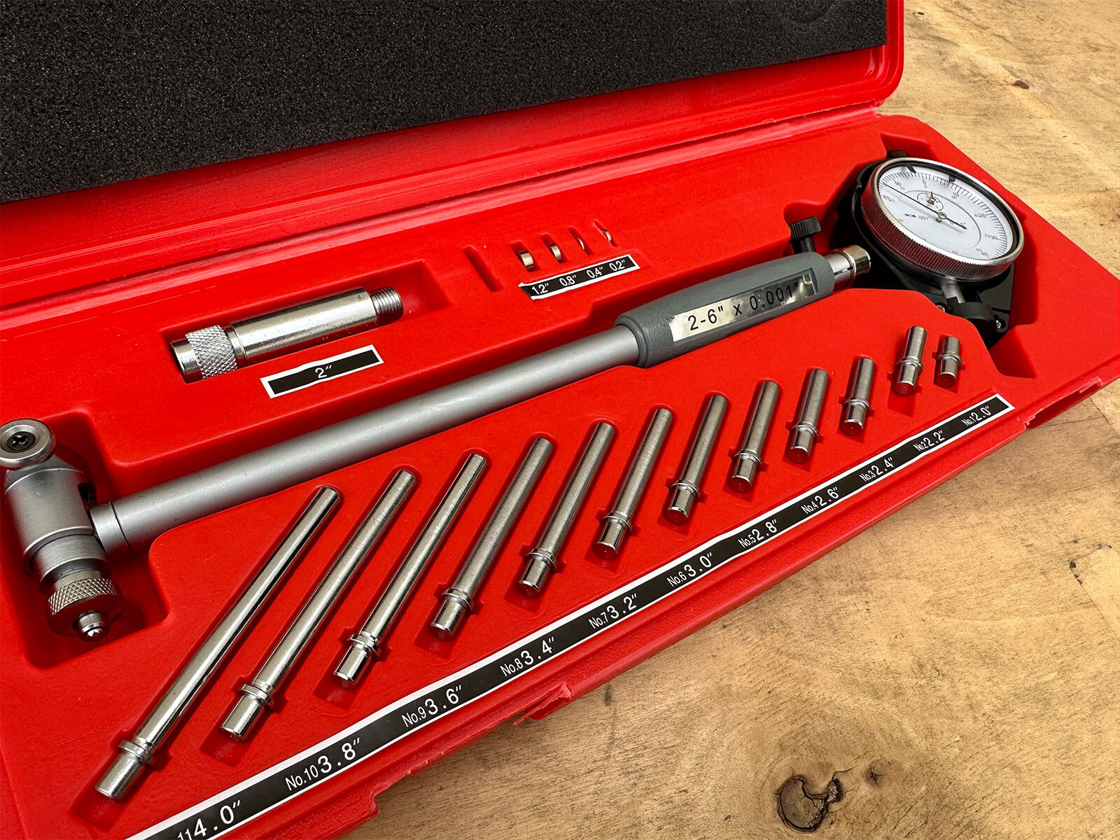 Dial Bore Gauge 0.001" Deep Engine Hole Cylinder Measurement Gage Indicator 2-6"