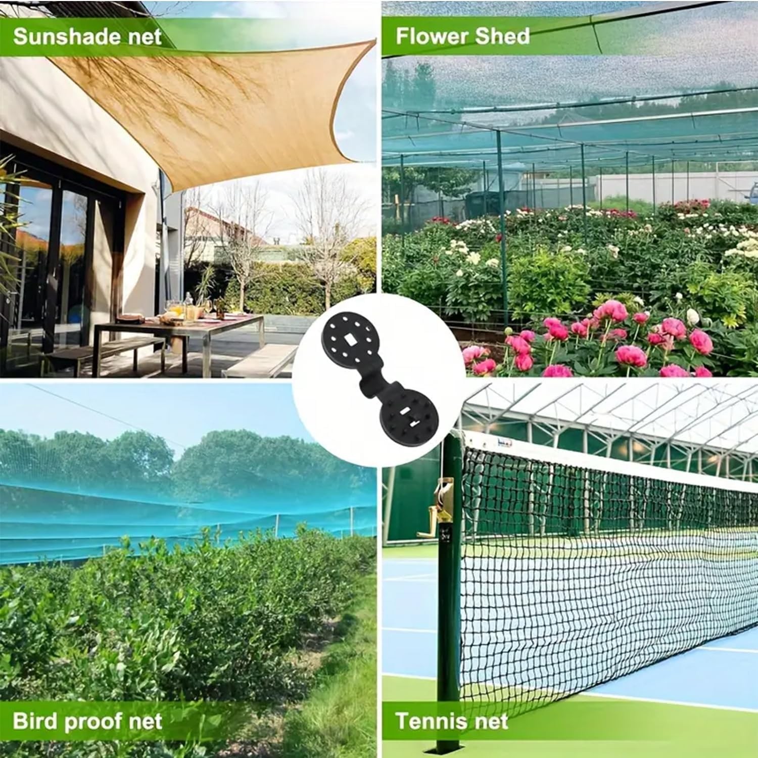 50PCS Large Black Sun Shade Net Clips - For Outdoor Garden/Patio Fixing