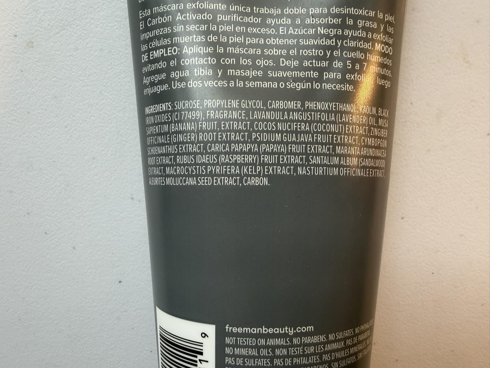 Freeman Exfoliating Gel Mask + Scrub Charcoal Black Sugar 6 Fl Oz Face Skincare