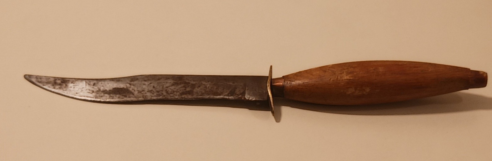 Vintage Bowie Knife Fixed Blade Hunting Survival Wood Handle Brass Bolster Gear