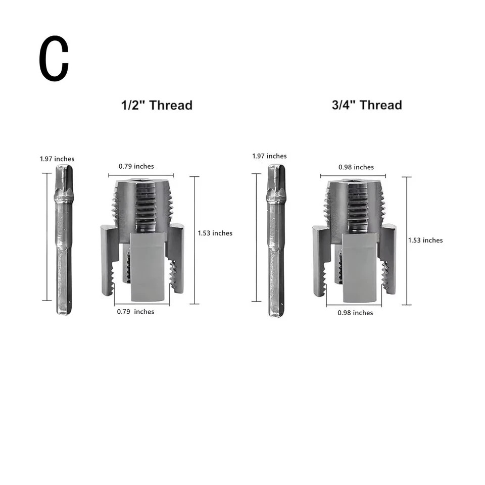 2pcs Integrated Internal & External Pipe Threading-Tool,PVC Pipe Threader Kit