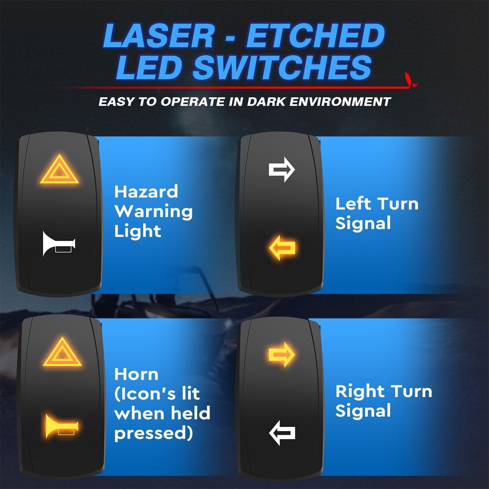 Universal UTV ATV Turn Signal Street Legal Kit for Polaris Ranger General CFMOTO