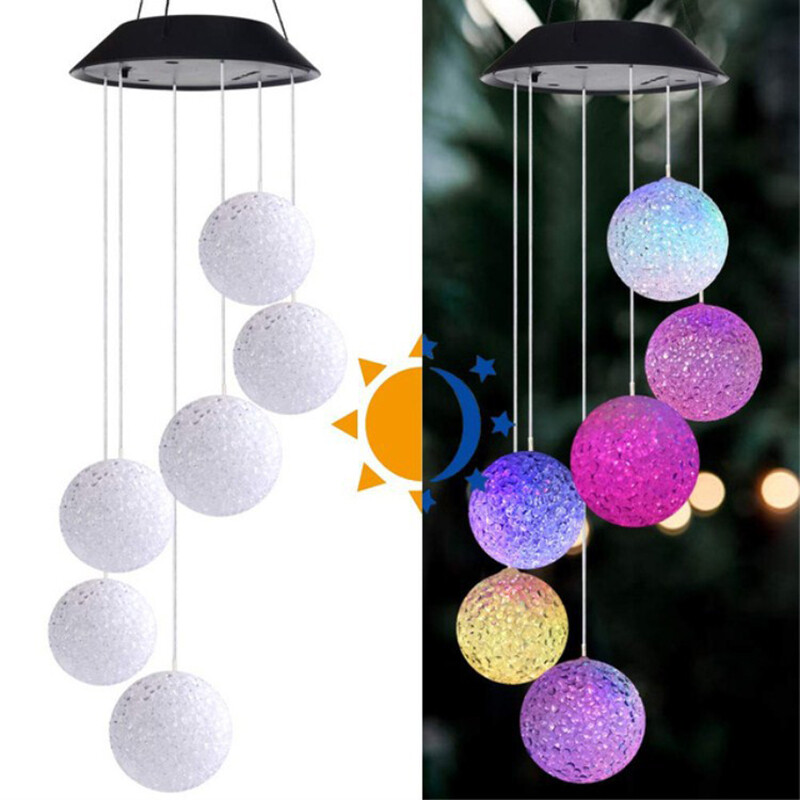Solar Wind Chimes Lights LED Color Changing Hanging Lamp Garden Home Decor US
