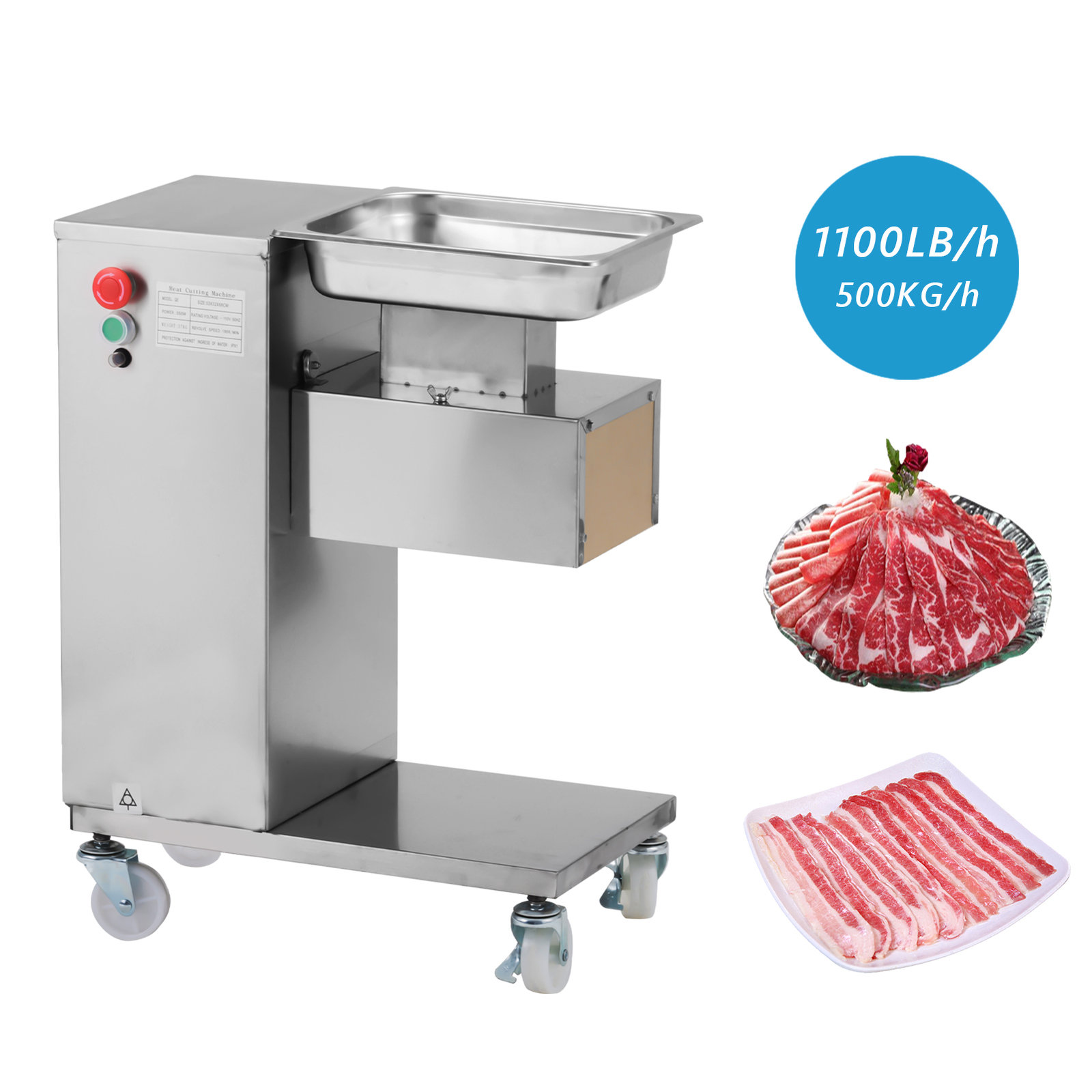 500KG Meat Cutting Machine Stainless Steel Commercial Meat Cutter Slicer