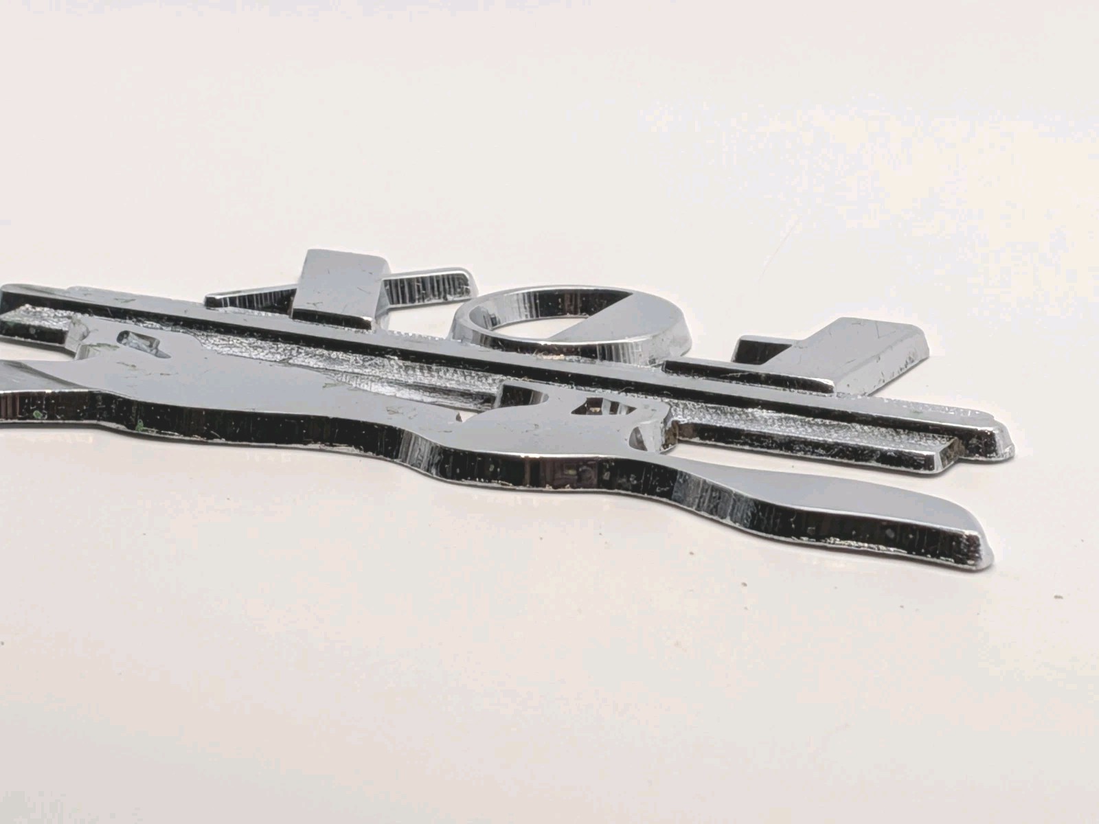 Vintage FOX Chevrolet Baltimore MD Car Dealership Emblem Chrome 4.25"x2.25"