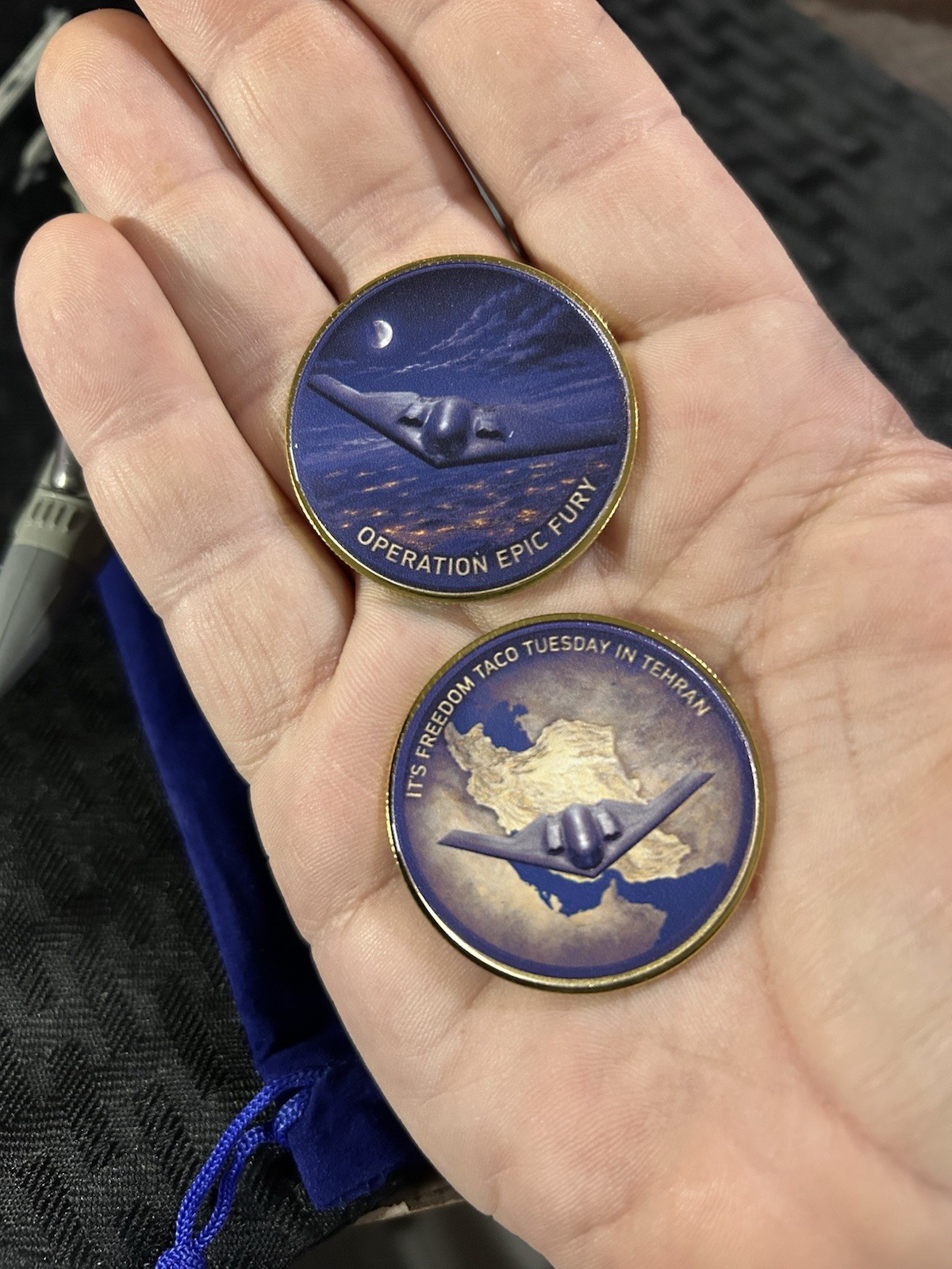 Operation Epic Fury, B2 Stealth USAF Limited Edition Challenge Coin Grey version