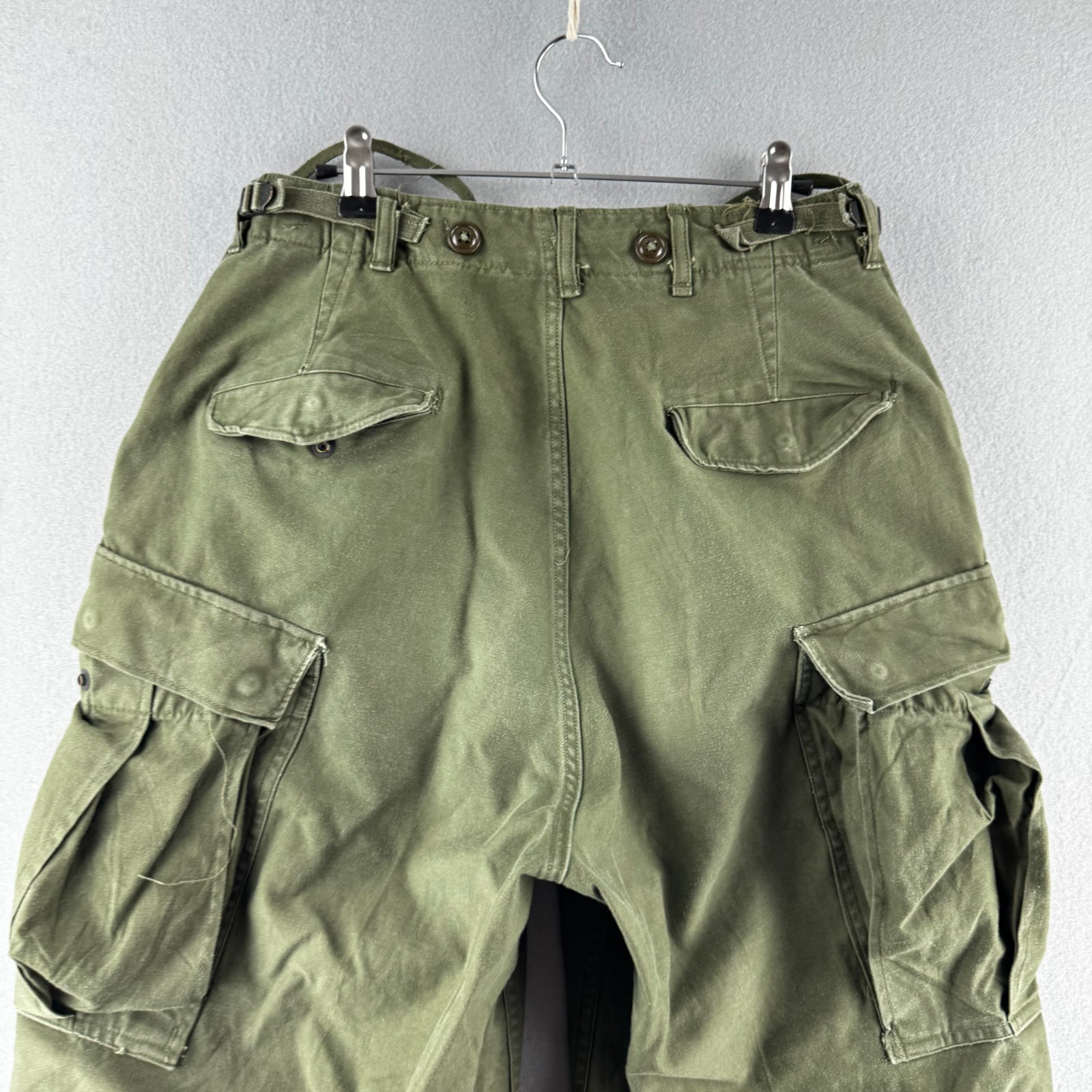 Vintage 50s Military Pants Mens 29x26 Korean War Cargo M-51 Field