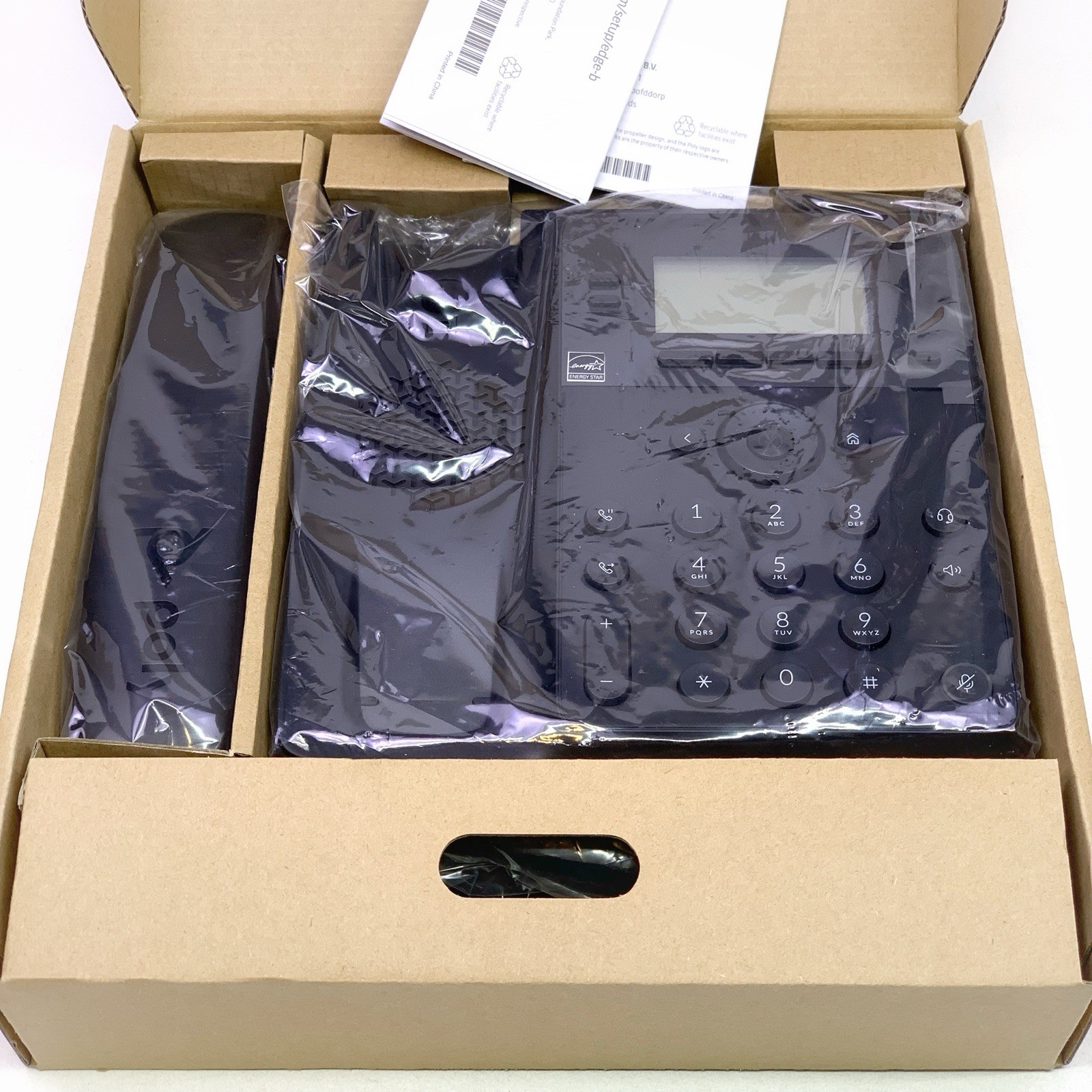 Plantronics Poly Edge B10 IP Desk Phone With Power Adapter (Polycom) 8 Lines NEW