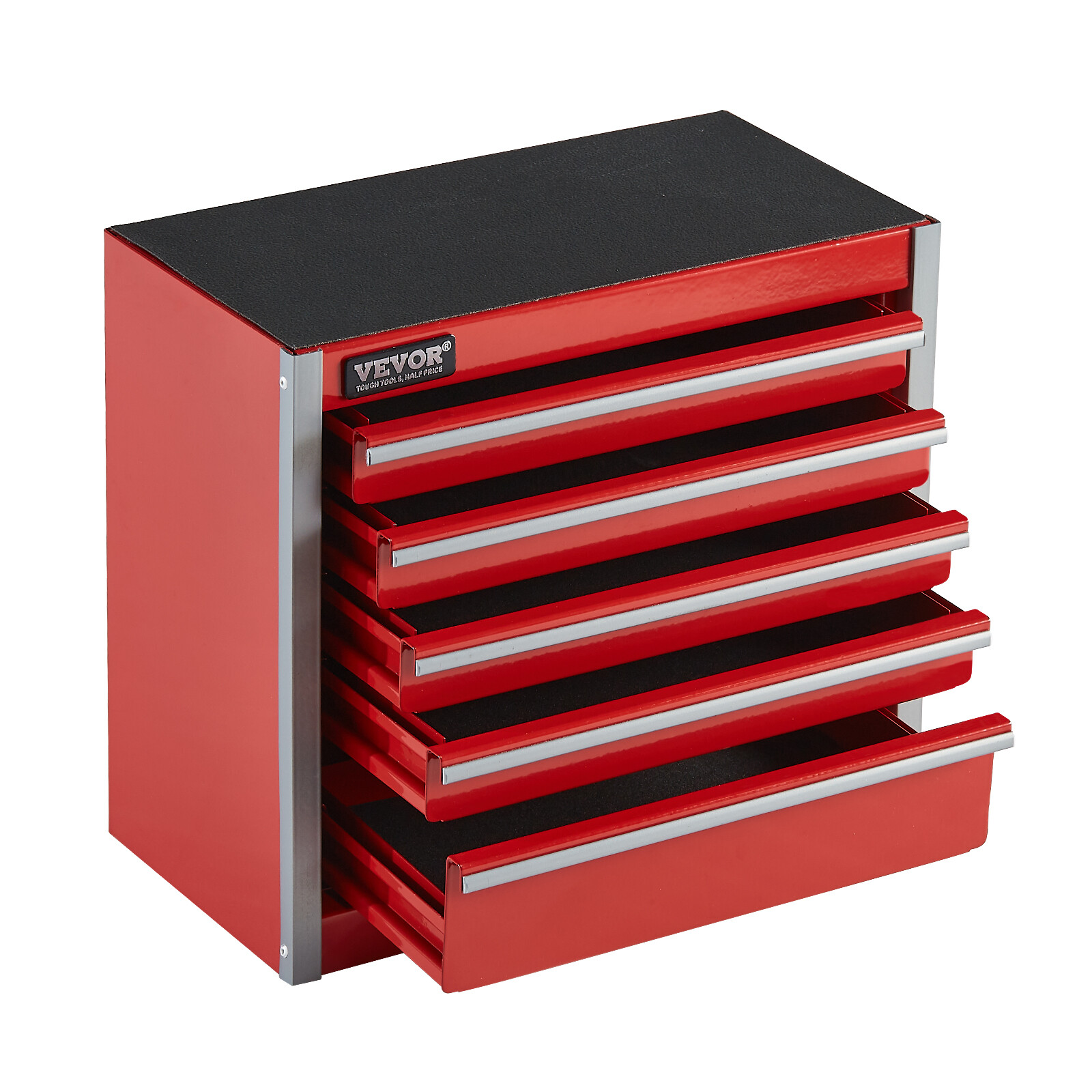 Tool Box 8.6-inch Portable Metal Tool Box with 5 Drawers Tool Organizer Red