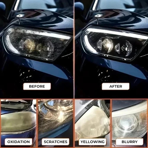 Car Headlight Restoration Polishing- Kit Scratch Remover & Oxidation Cleaner