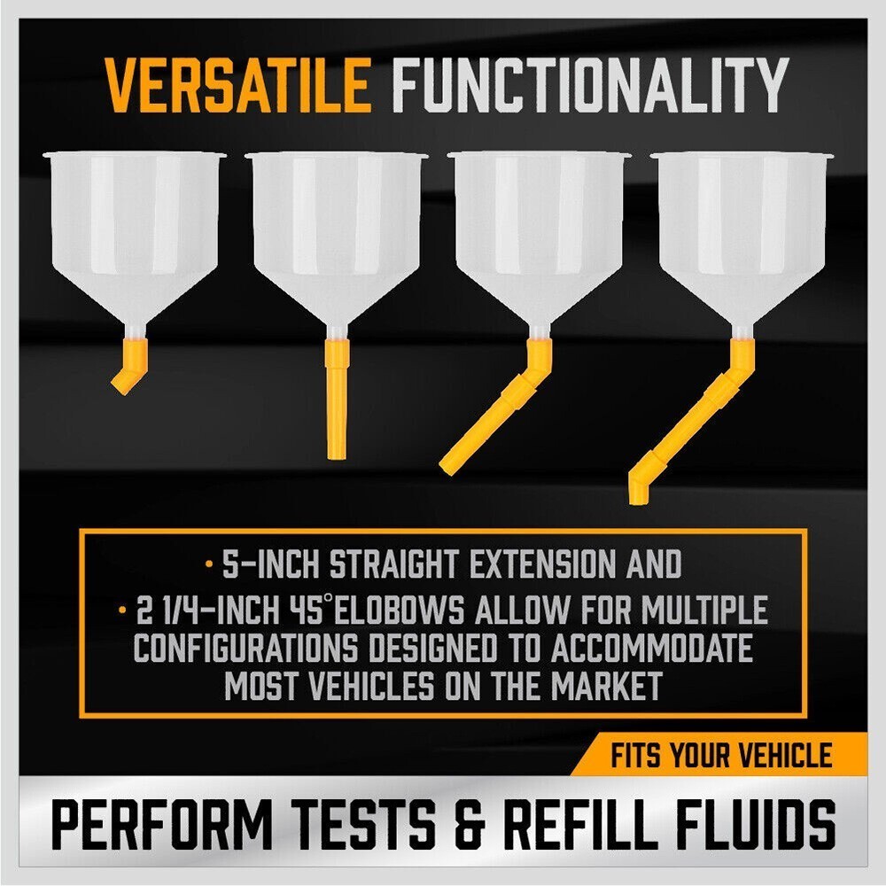 Spill Proof Radiator Coolant Filling Funnel Kit 15-pcs Cooling System fill kit