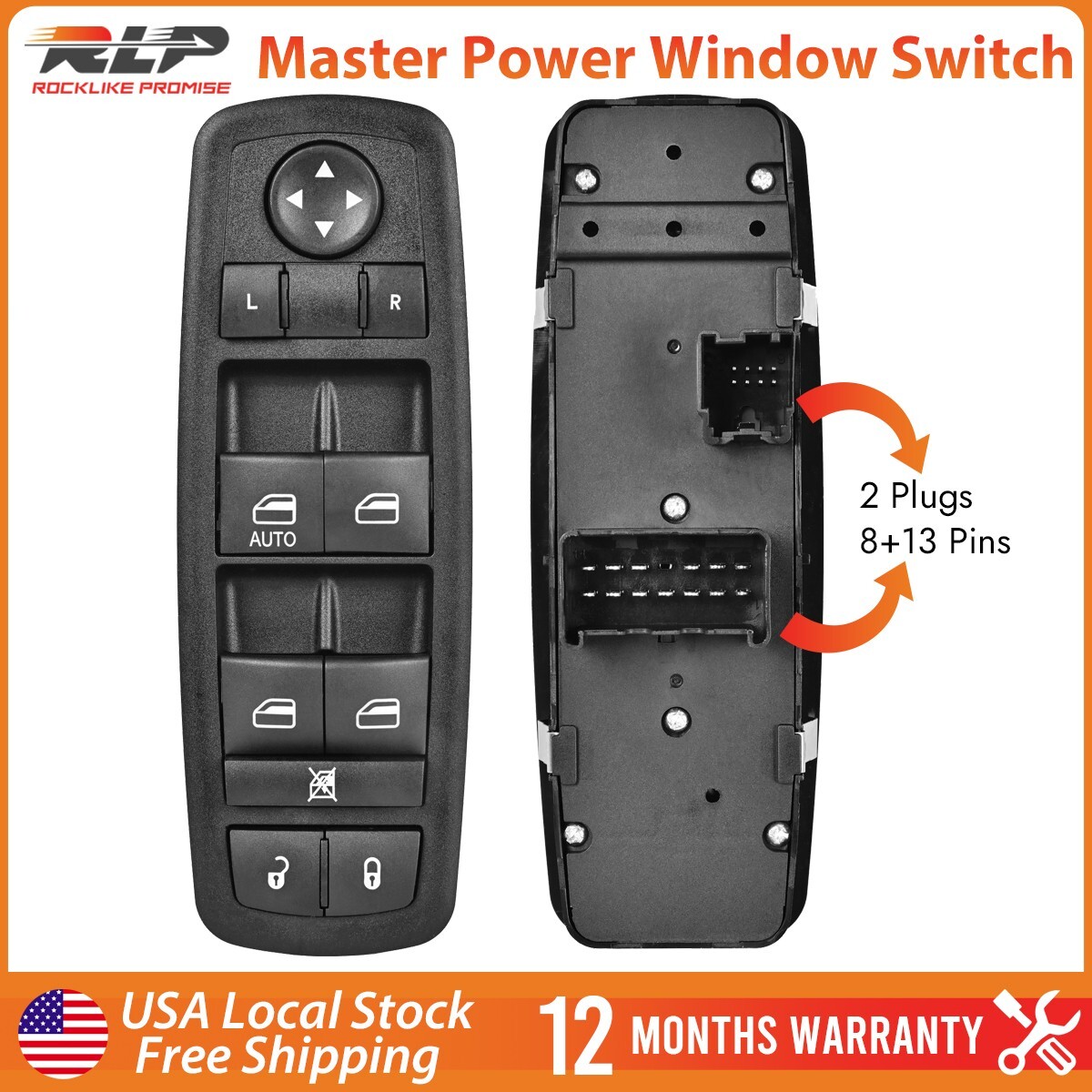 Driver Side Master Power Window Switch 68084001AD for 2011-2016 Dodge Journey