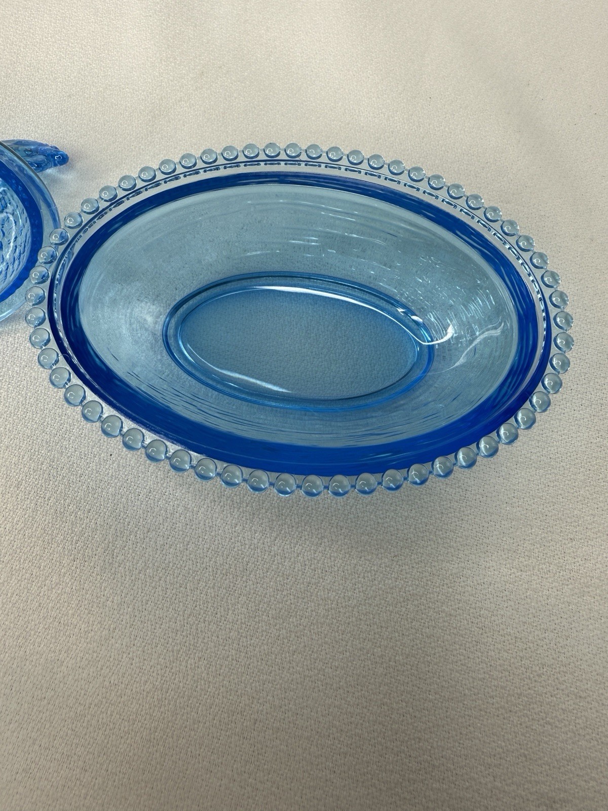 New Production Indiana Style Acrylic Plastic Hen On Nest Chicken Dish (Blue)