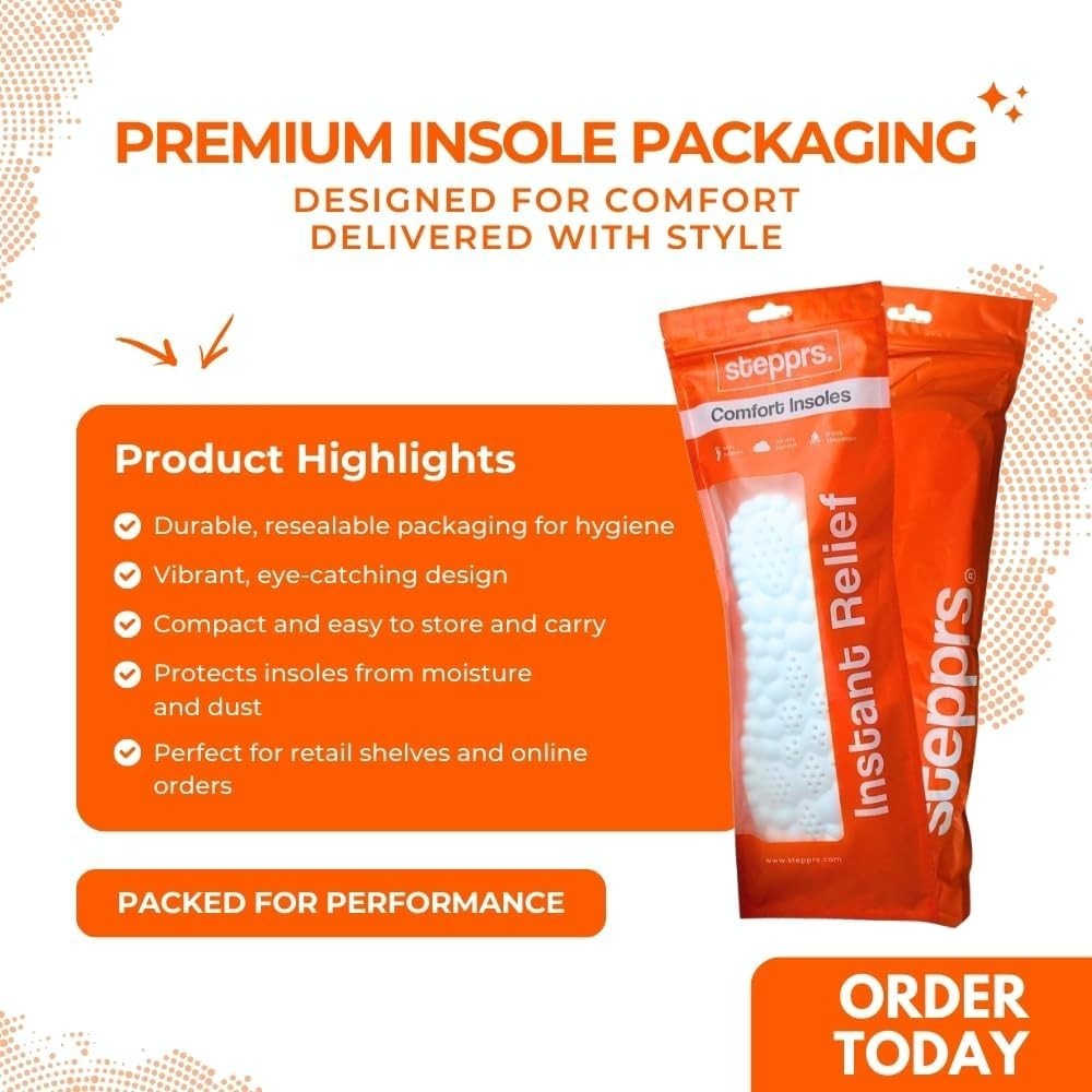 Original Stepprs Comfort Shoe Insoles Steppers Cloud Soles for Men Women(Orange)