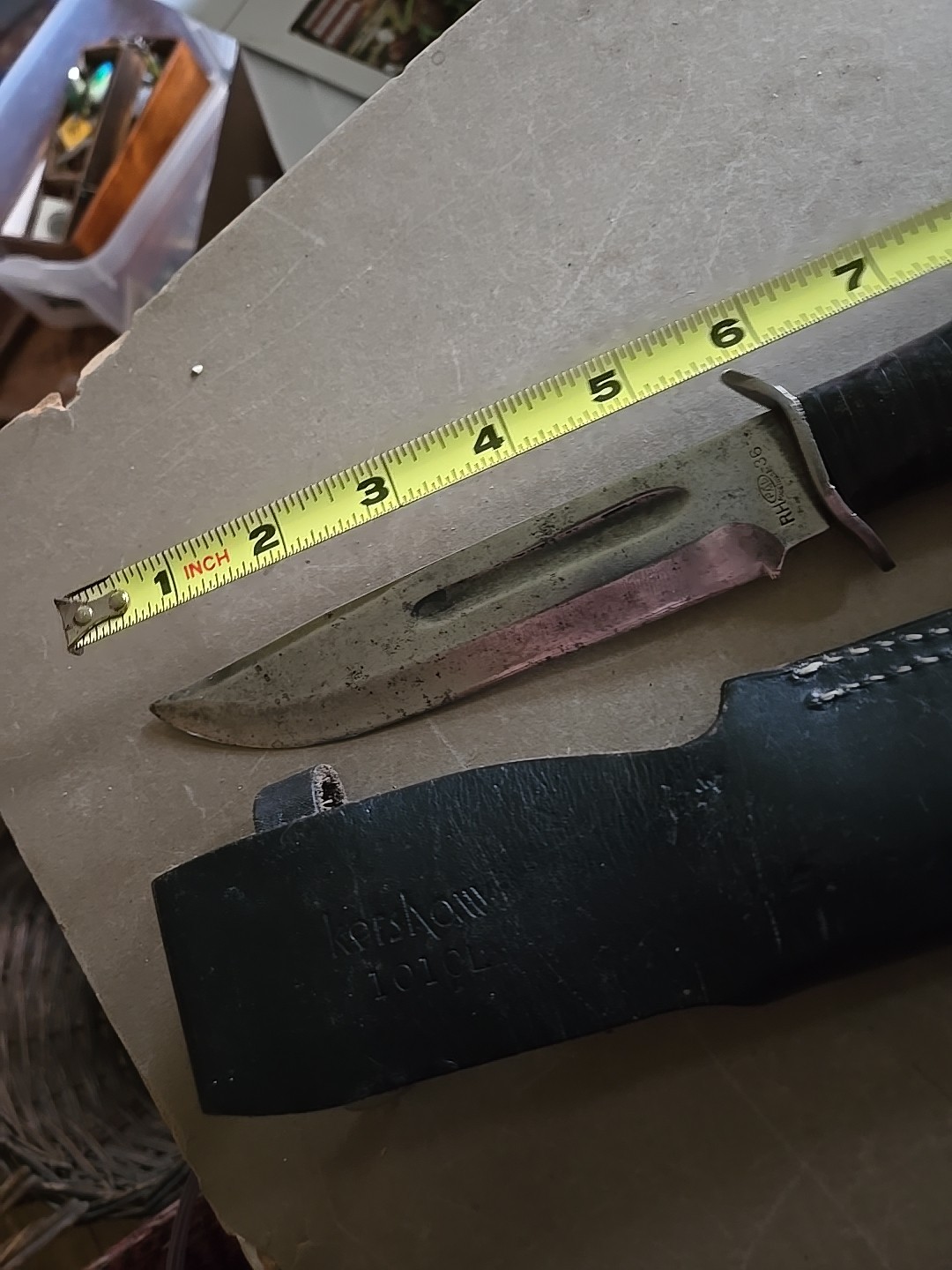 Vintage US WW2 Pal RH-36 Fighting Knife & Leather Sheath Please Read