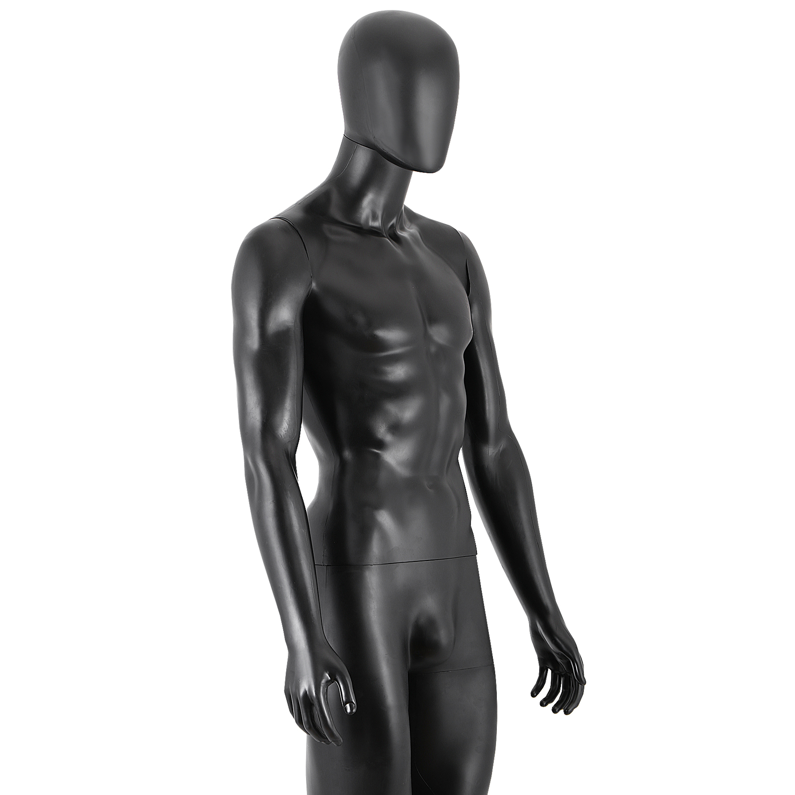 73"H Male Mannequin Full Body Realistic Display Head Turns Dress Form Base Black