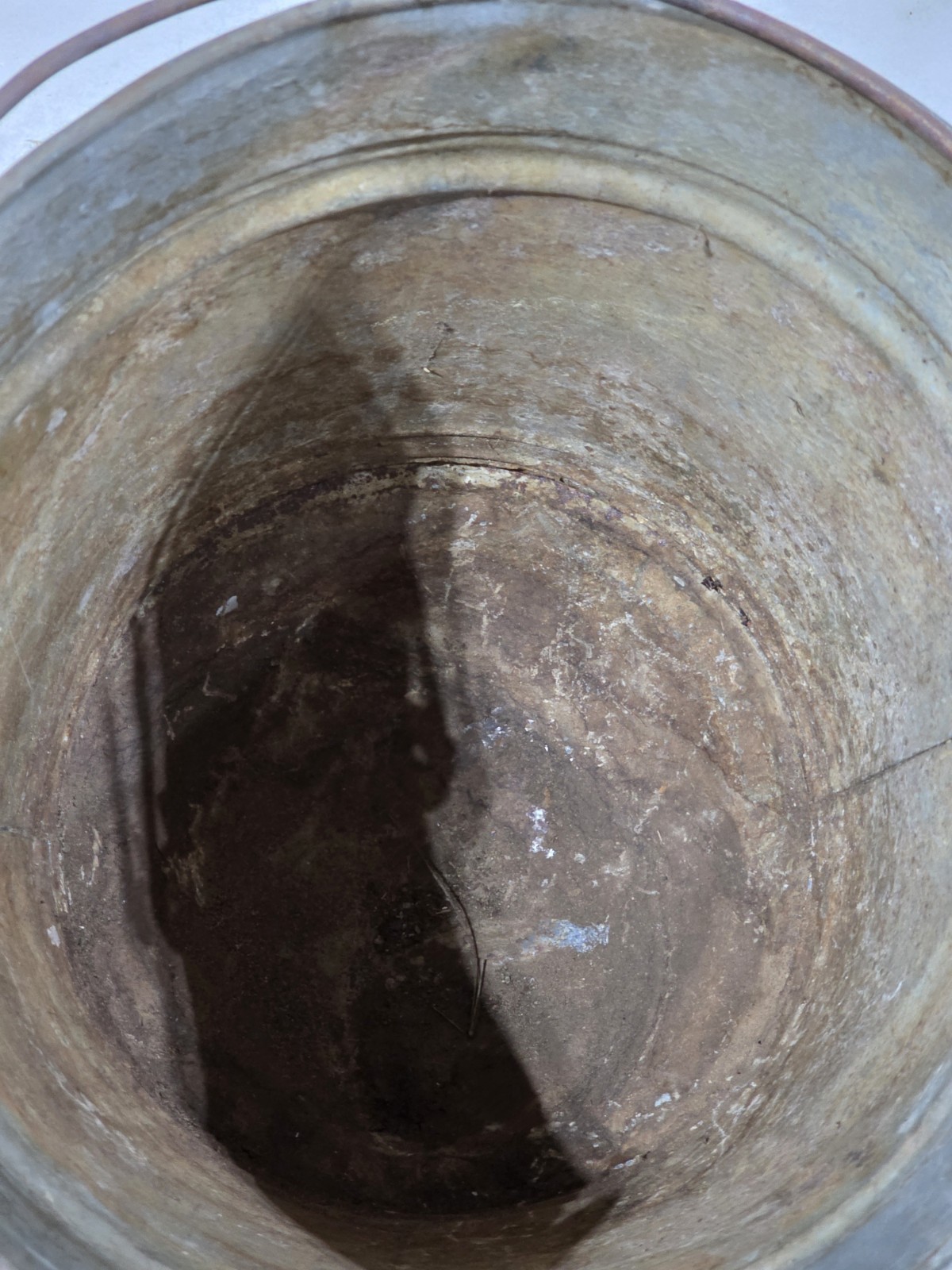 Vintage Galvanized Railroad Fire Bucket - Round Bottom- Fire Fighter