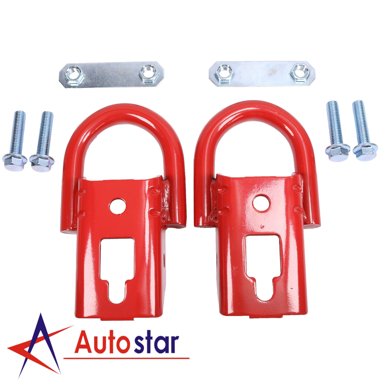 Set of 2 Red Front Tow Hooks For Ford F-150 FL3Z-17N808-A