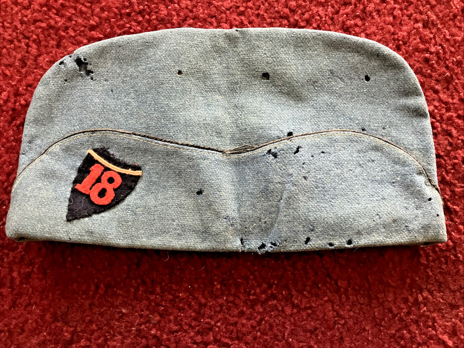 RARE FRENCH POILU BONNET (Cap Hat) 18th REGIMENT