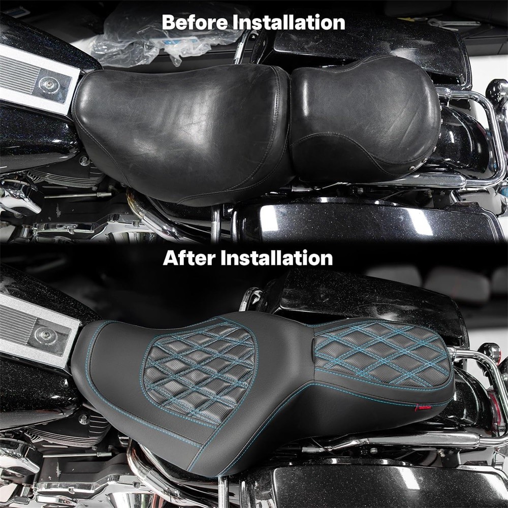 Blue Line Driver Passenger Seat For Harley Road King 97-07 / Street Glide 06 07