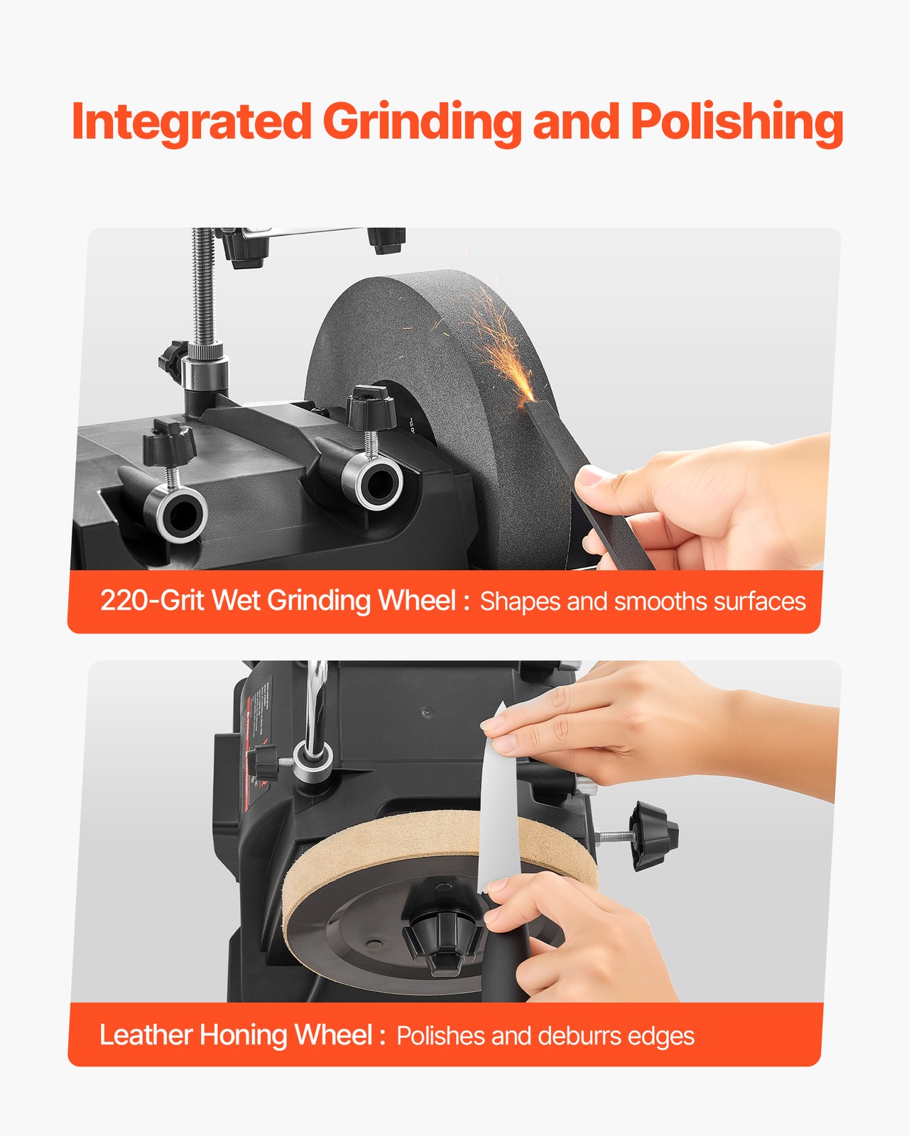 VEVOR 8-Inch Water-Cooled Wet Sharpening System 155RPM Bench Grinder for Knife