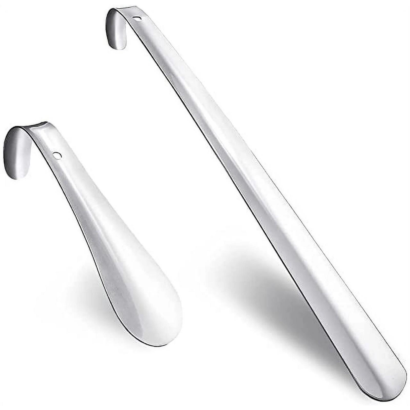 16.5" Extra Long Handle Shoe Horn Stainless Steel Handled Metal Shoehorn Horns