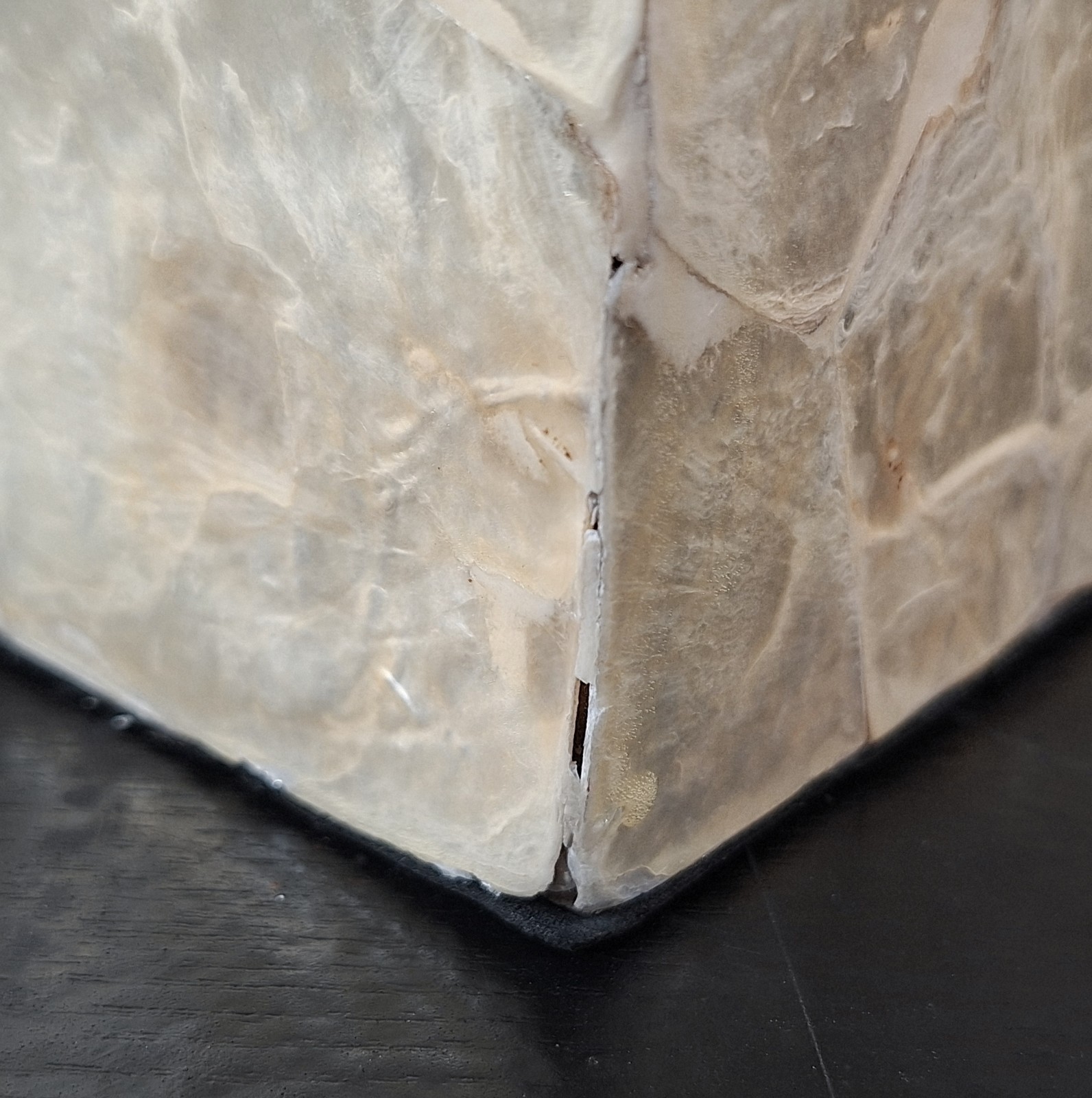 LARGE Natural Capiz Shell Asian Lidded Vase (Mother of Pearl) -20" FREE SHIPPING