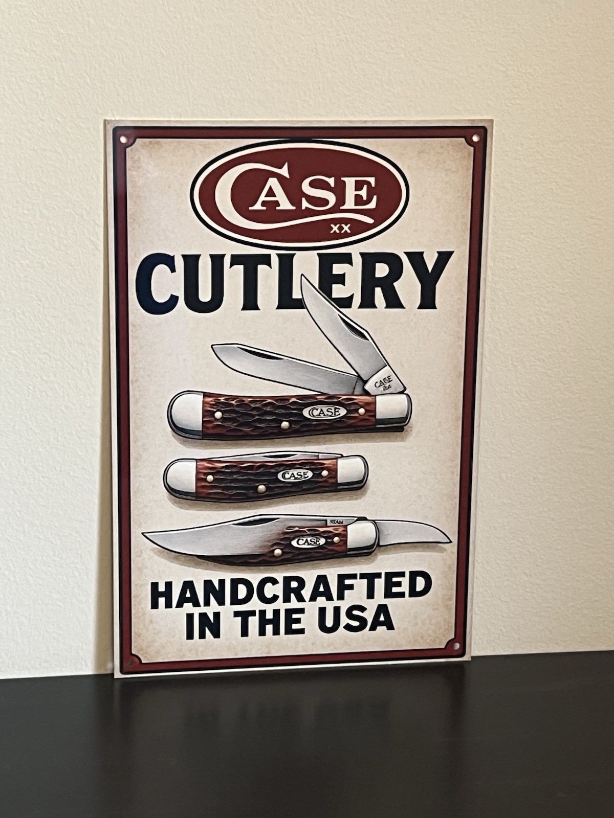Case Cutlery Pocket Knives Vintage Style Metal Sign Advertising