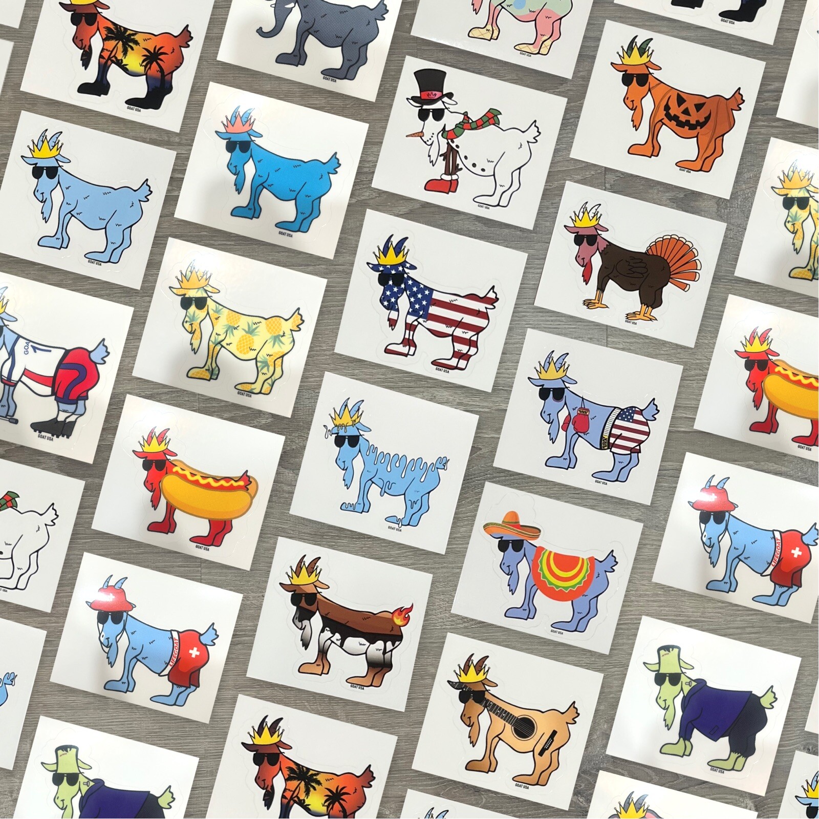 GOAT USA Stickers - Custom Selection - Limited 93 options -Flat Rate Shipping