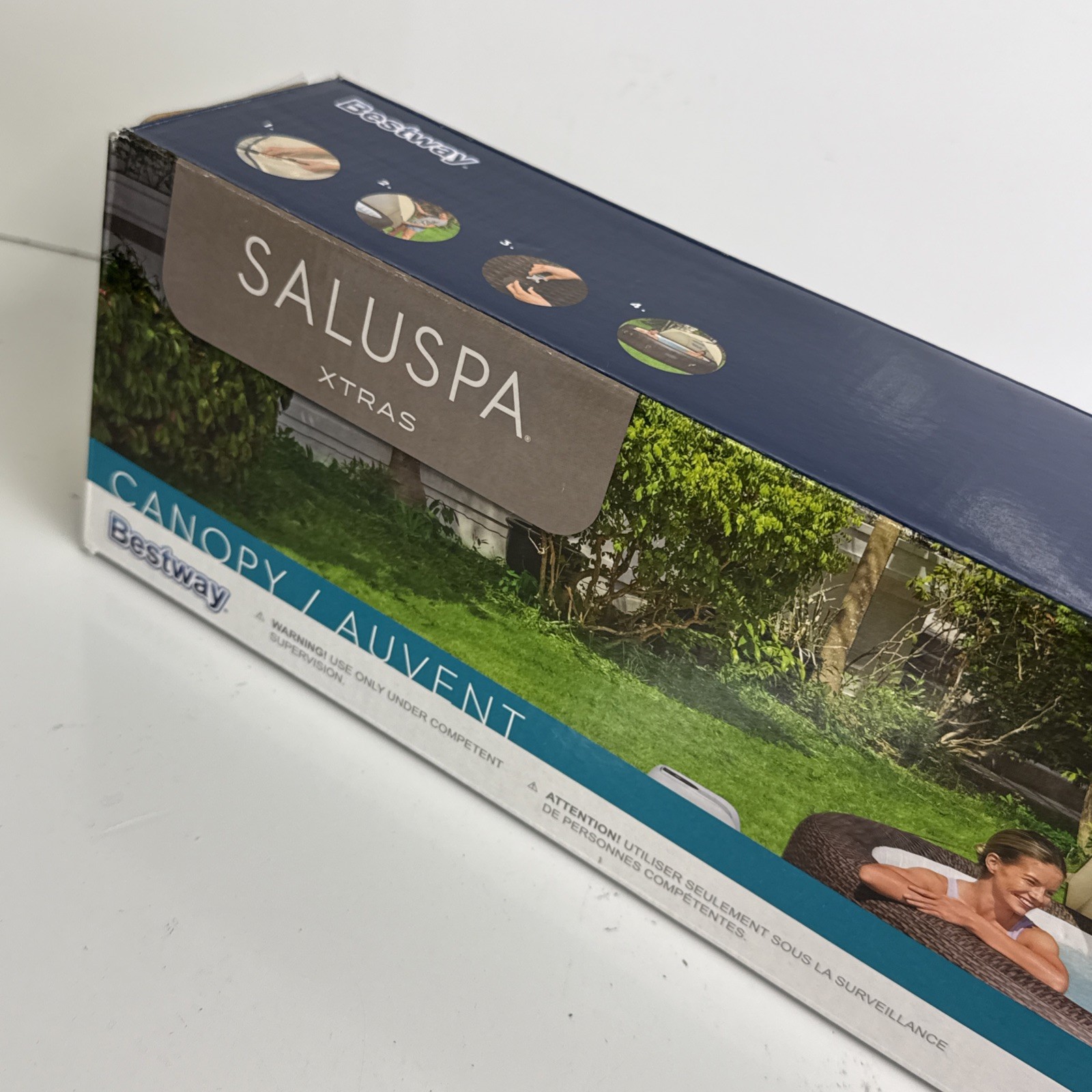 Bestway Small Sun Shade Canopy Accessory for Inflatable Hot Tub Spas