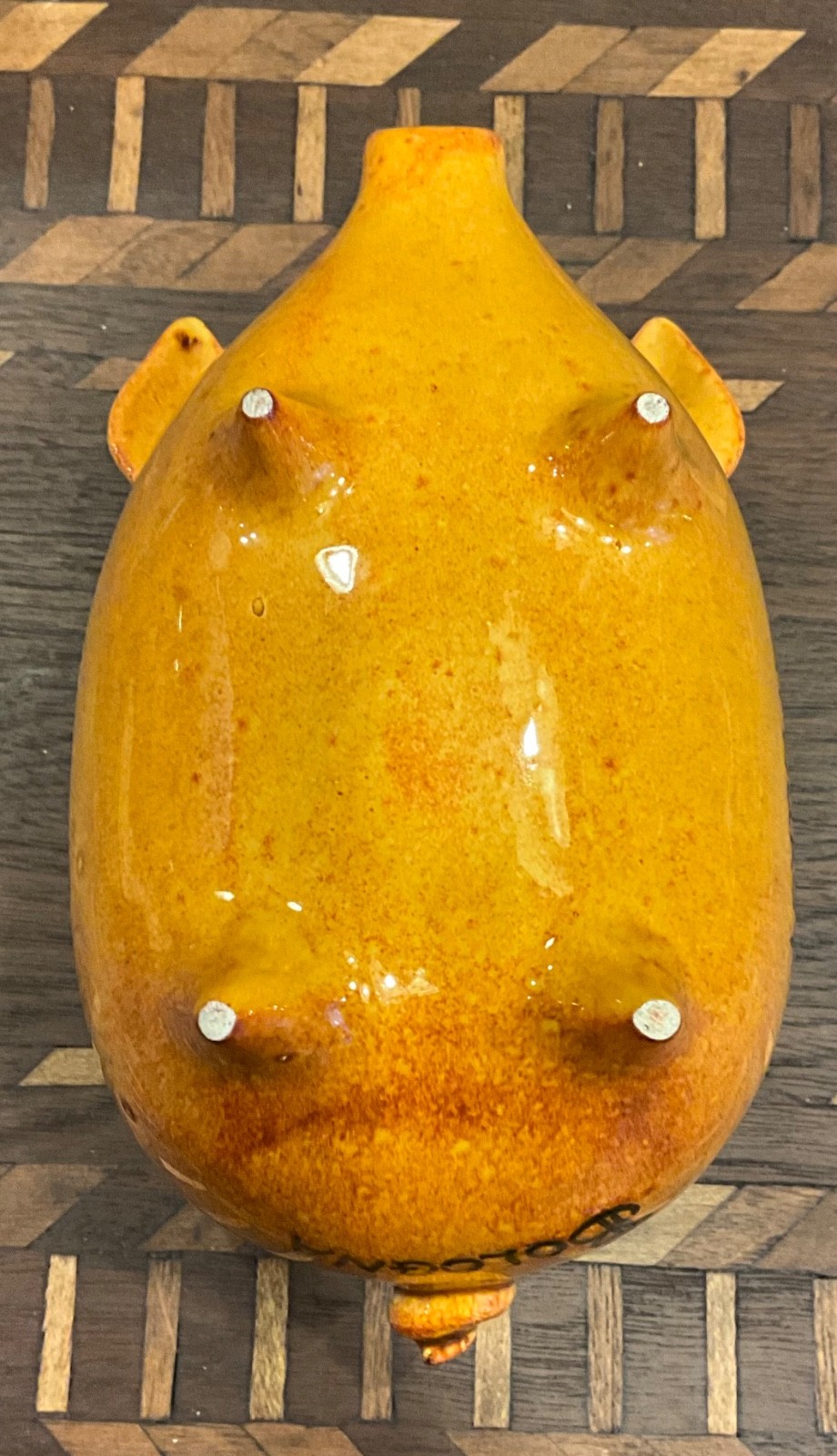 Ceramic Amana Meat Shop Pig Colonies Ham Bacon Bologna RARE planter / bowl ?