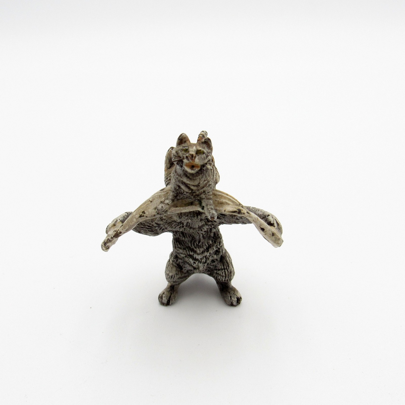 Antique Vienna Bronze Cold Painted Kitty Cat Mom and Child, Playing