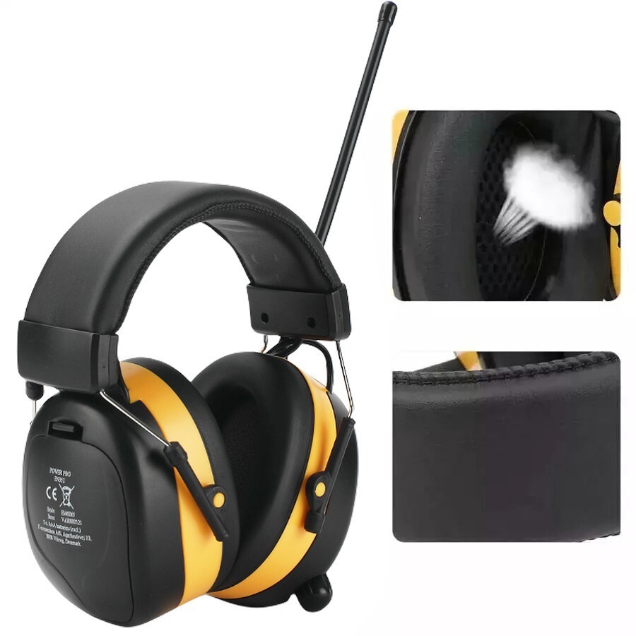 FM Radio Headphones with Digital Display 30dB FM Hearing Protection Earmuffs
