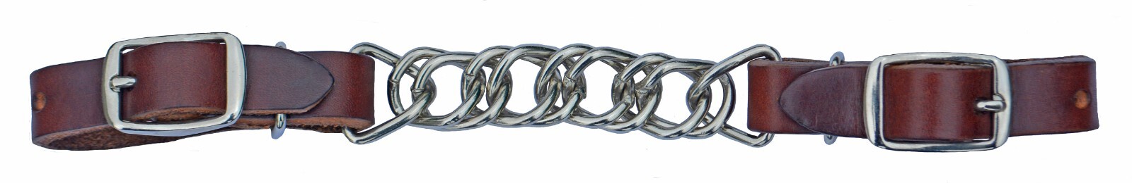 Double Link Flat Link Western Bridle Curb Chain Latigo Leather