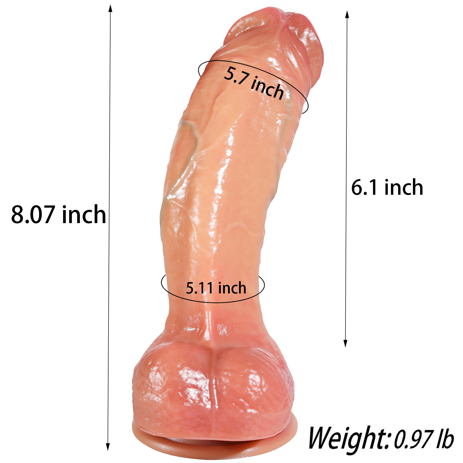 Liquid Silicone Real Skin Dildo Suction-Cup Realistic Big Cock Sex Toy for Women