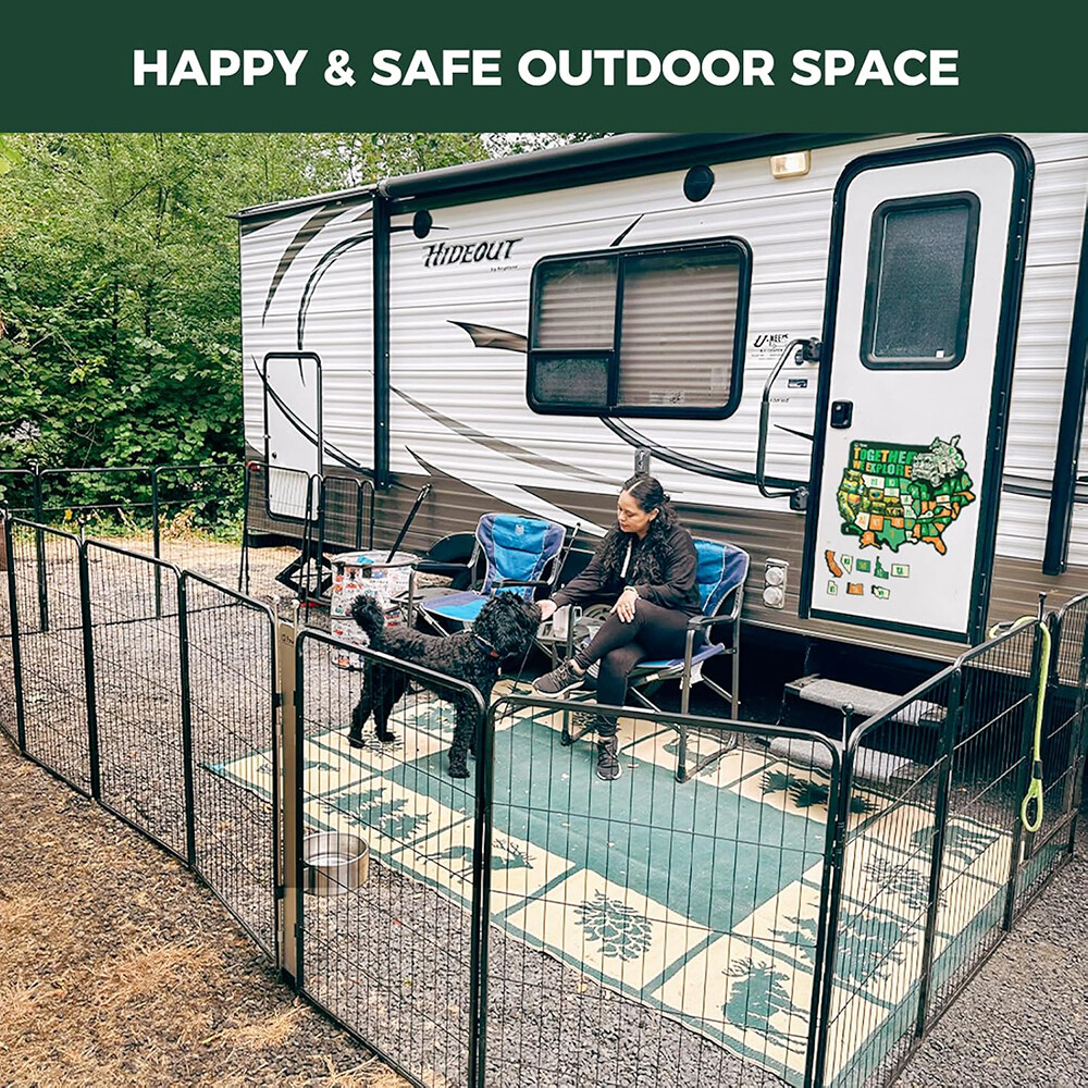 Dog Playpen ,32in Rust-Resistant Anti-Rust Exercise Dog Fence- Portable Playpen