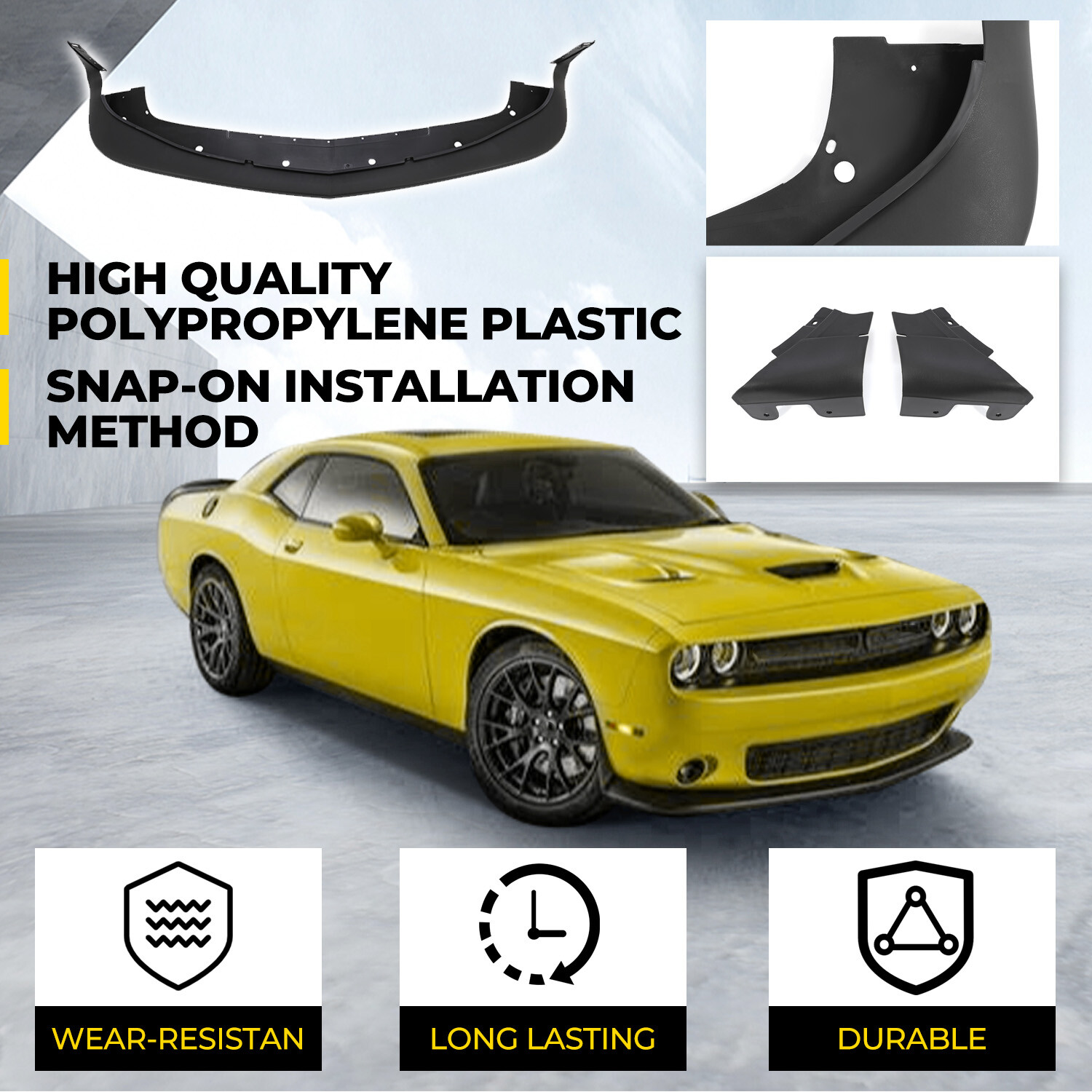 For Dodge Challenger SXT & R / T 2015-2023 Front Bumper Lip Valance Splitter