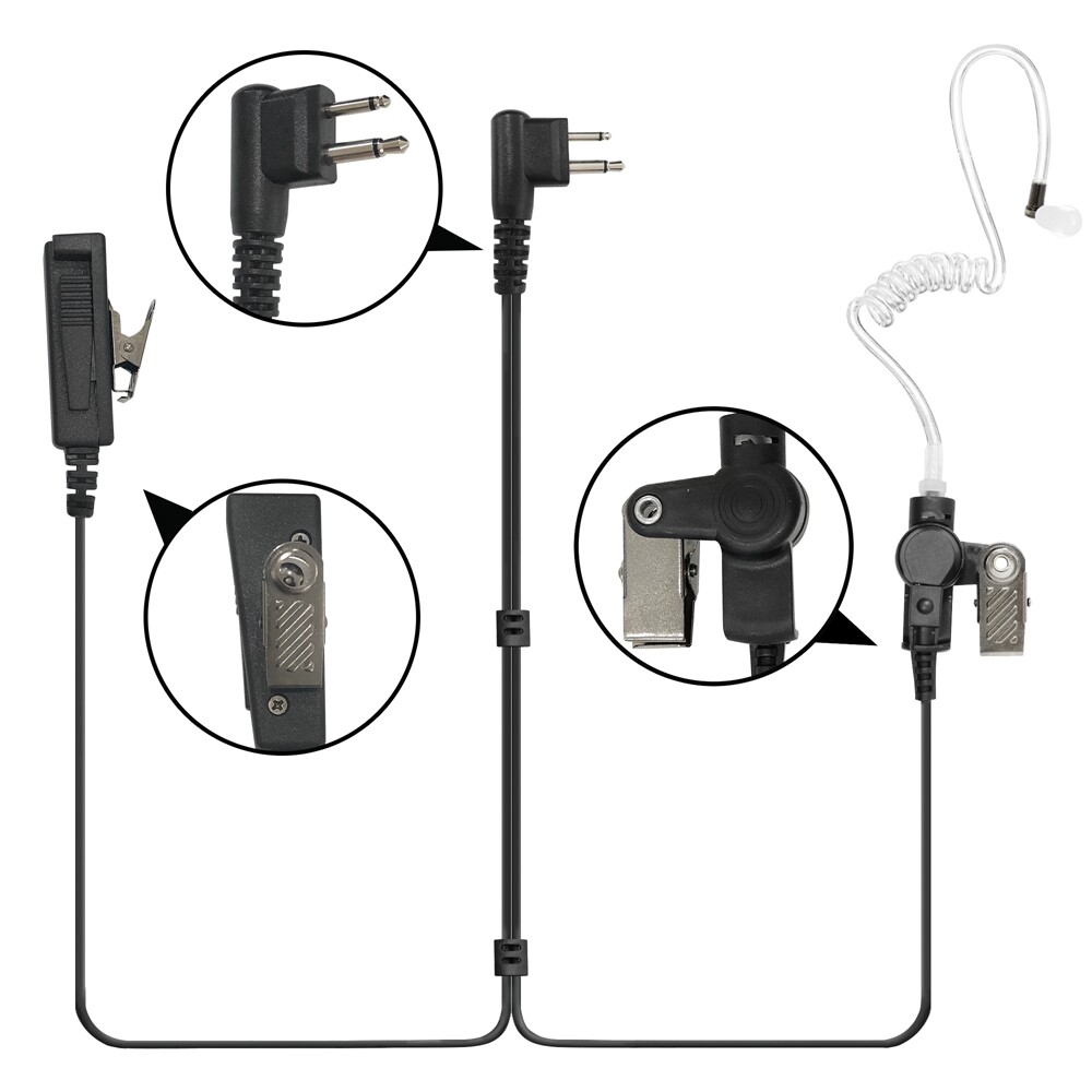 2 WIRE SURVEILLANCE MIC EARPIECE FOR CP200 PR400 EP450 RADIO HEADSET 10X
