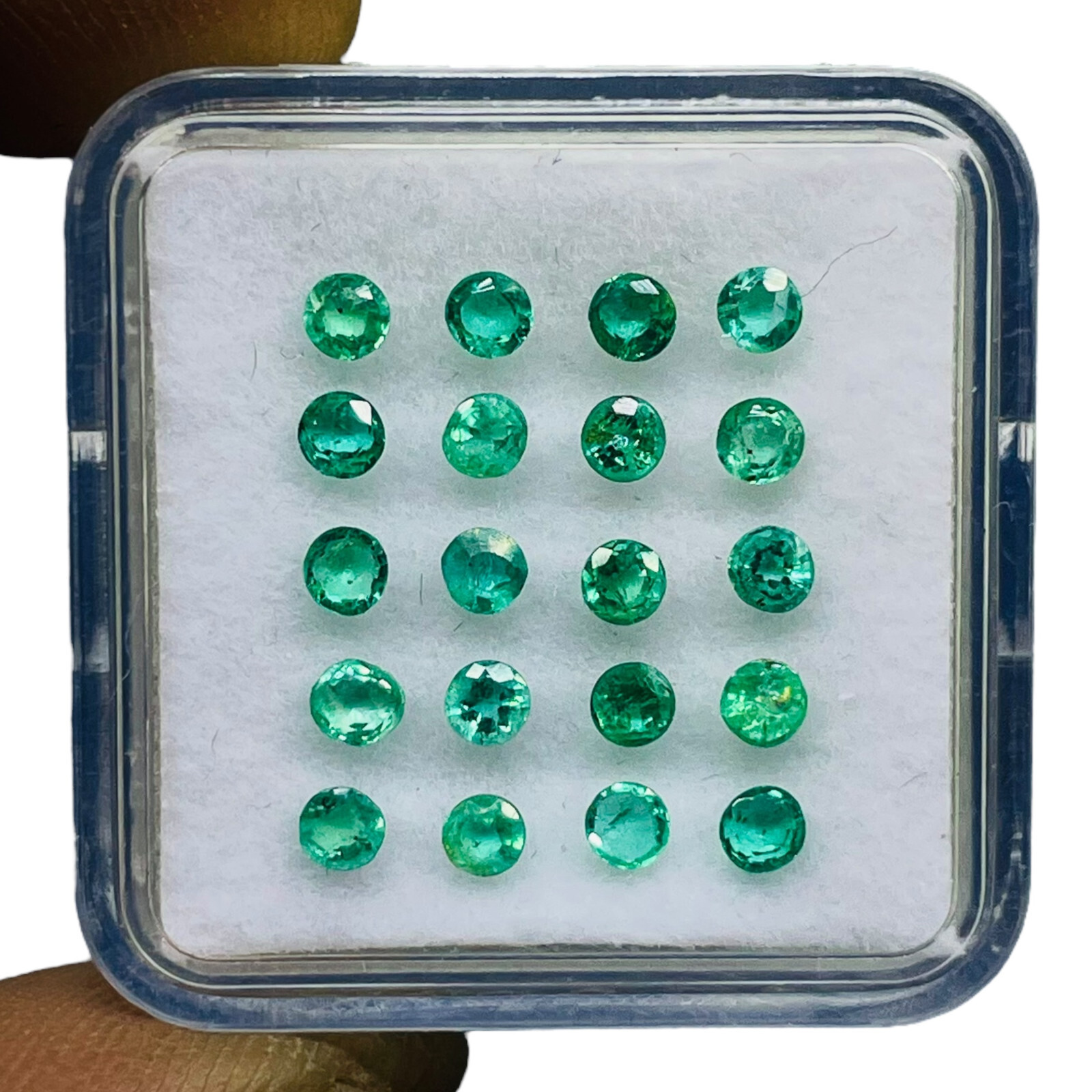 20 Pcs Natural Colombian Emerald 2.7mm Round Cut Loose Untreated Gemstones Lot