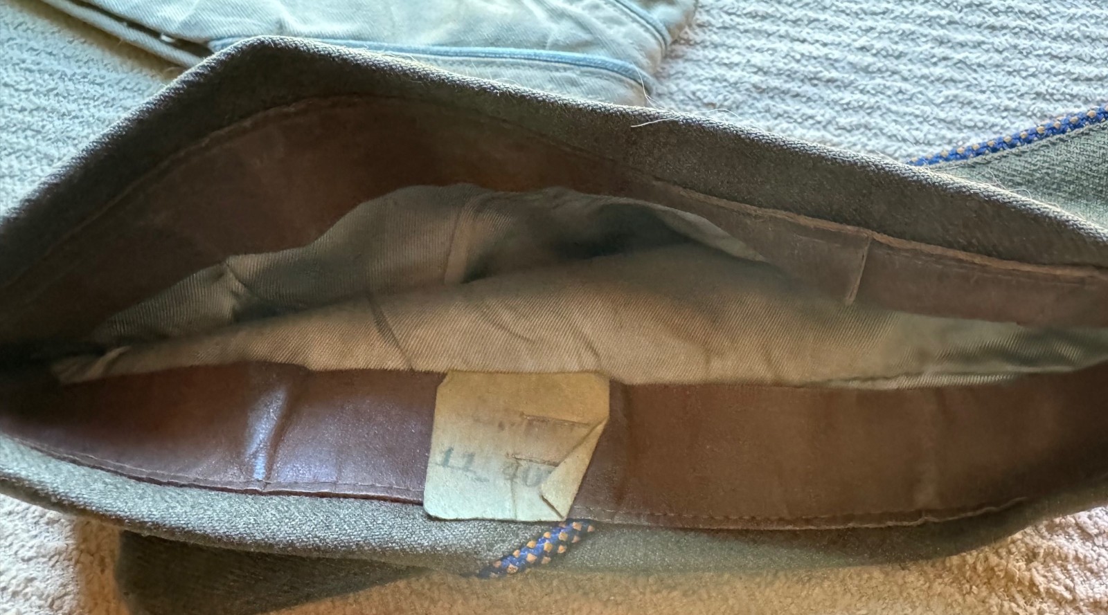 WWII WW2 era garrison cap hat lot of 2 1 Khaki 1 Wool