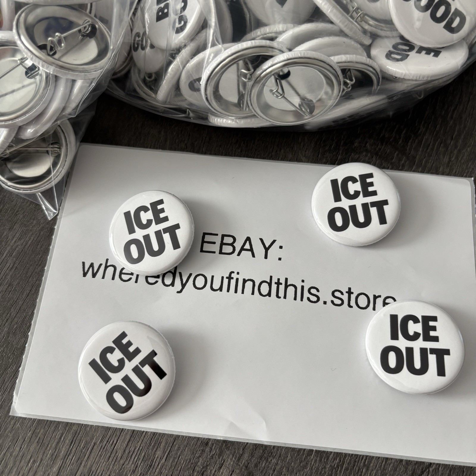 IN HAND ICE OUT PIN Alex Pretti Renee Good Protest Be Good 1.25”