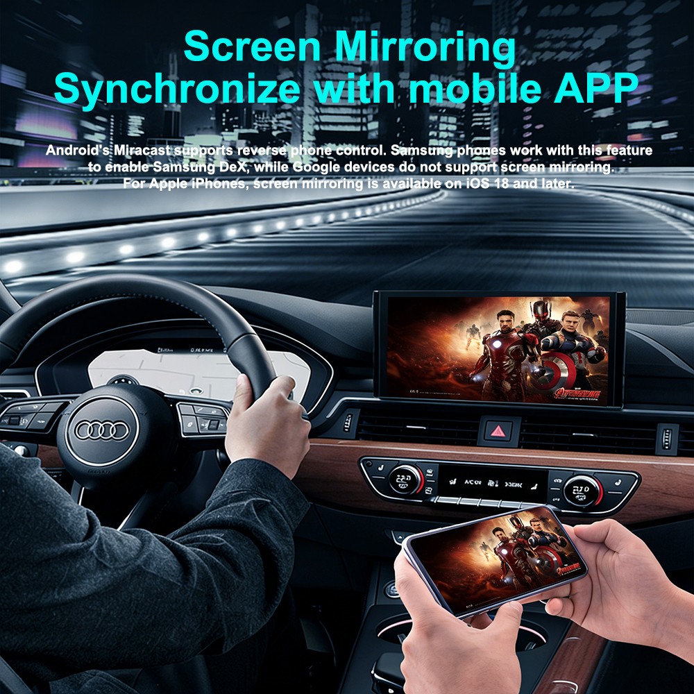 Wired to Wireless CarPlay Adapter for Apple iPhone/Android Auto/AirPlay/Miracast