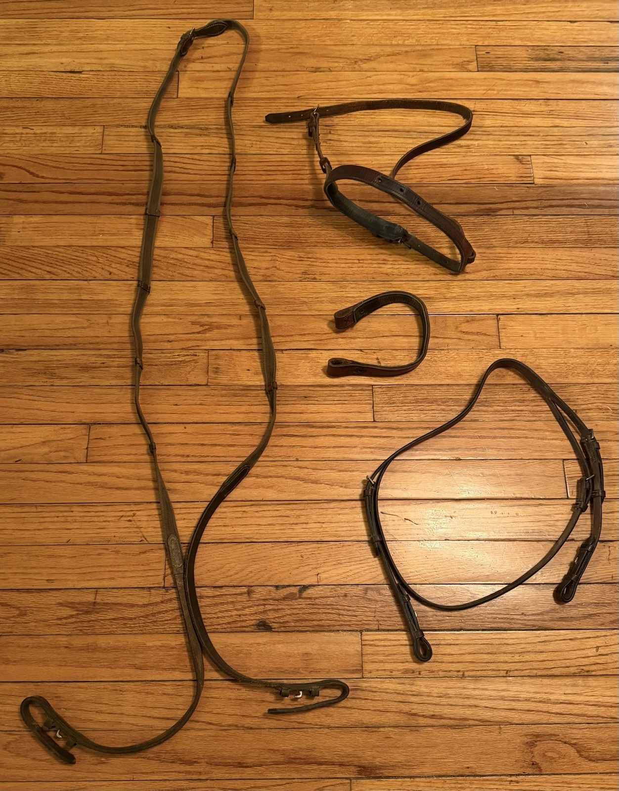 Leather Horse Head Gear and Leather/Nylon Reins