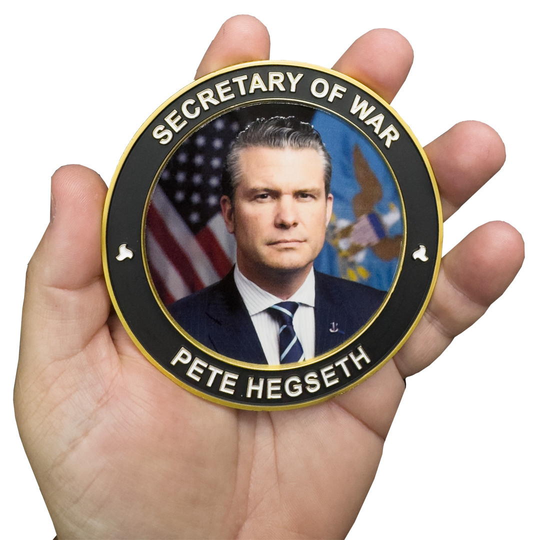 BL2-8A Secretary of War Pete Hegseth large Challenge Coin honoring Midnight Hamm