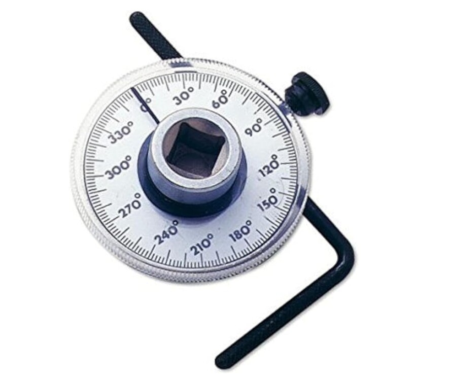 Drive Torque Angle Gauge Meter 360 degree 1/2" Rotation Measure Tool Wrench