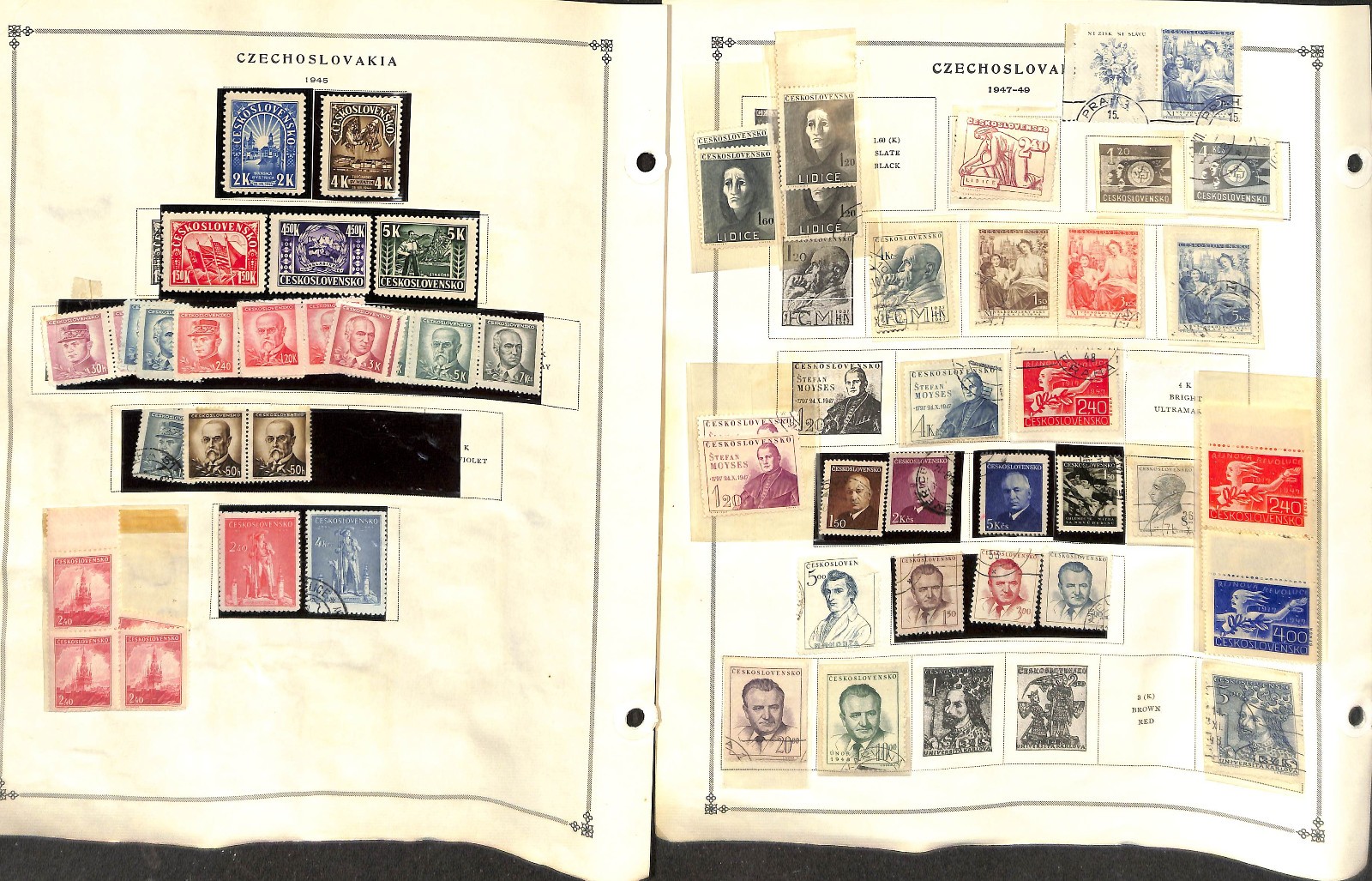 Czechoslovakia Stamp Collection on 80 Scott International Pages, 1918-1974 (CH)