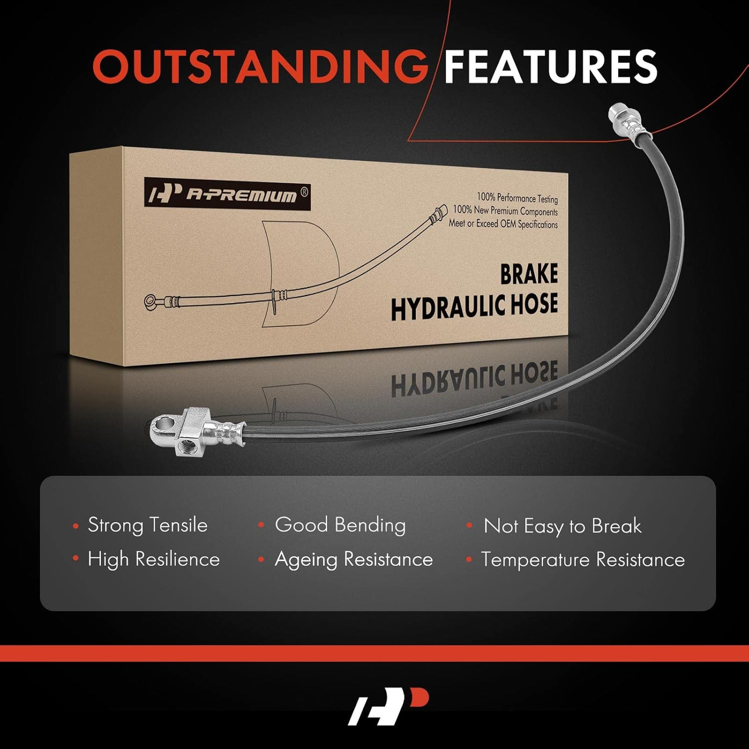 Rear Center Brake Hydraulic Hose Compatible with Chevy and GMC Models - Silverad