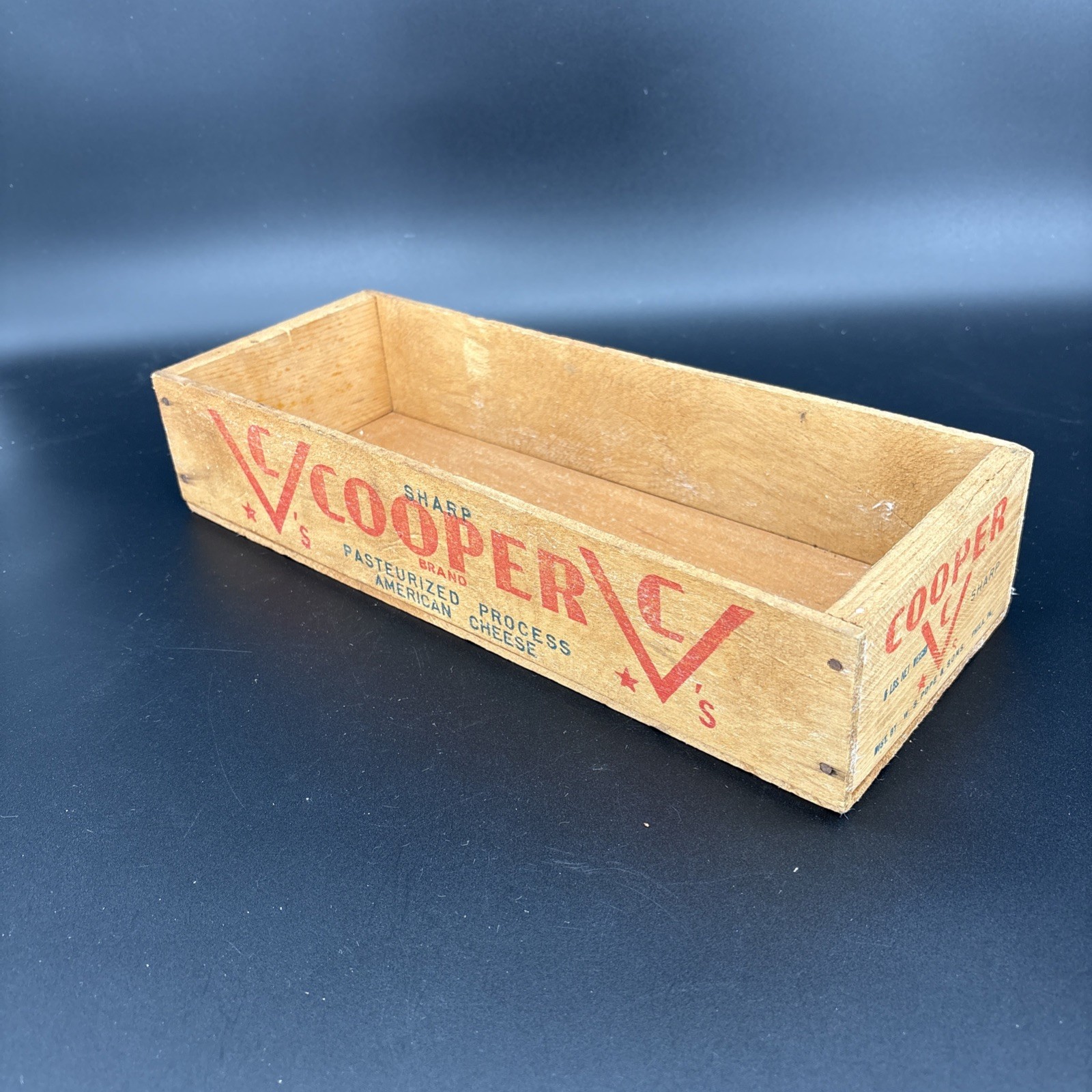 Vintage Cooper Sharp Cheese Box Pope & Sons Phila Pa. Wooden Advertising